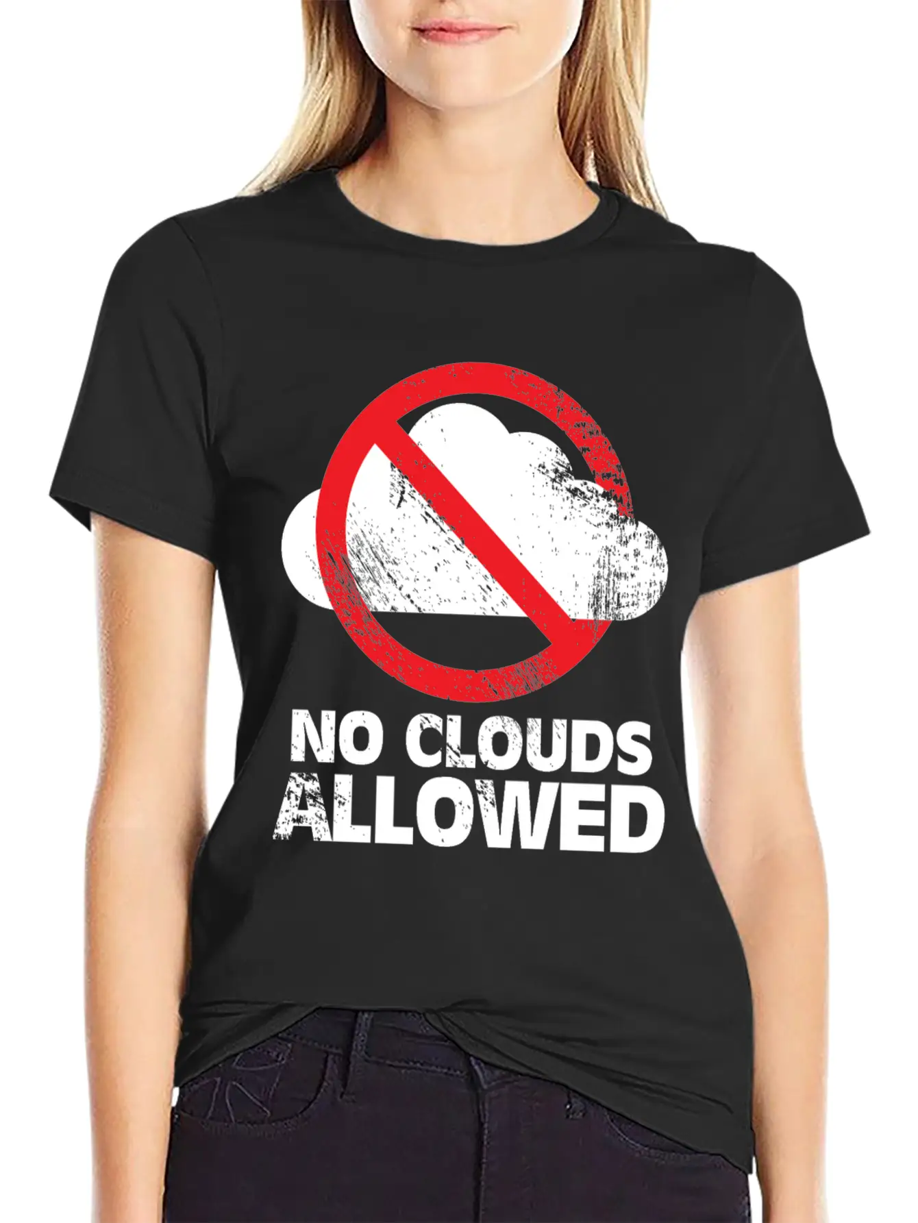 No Clouds Allowed Funny Summer Party Gift Breathable Graphic T-Shirt – Perfect For Casual Days