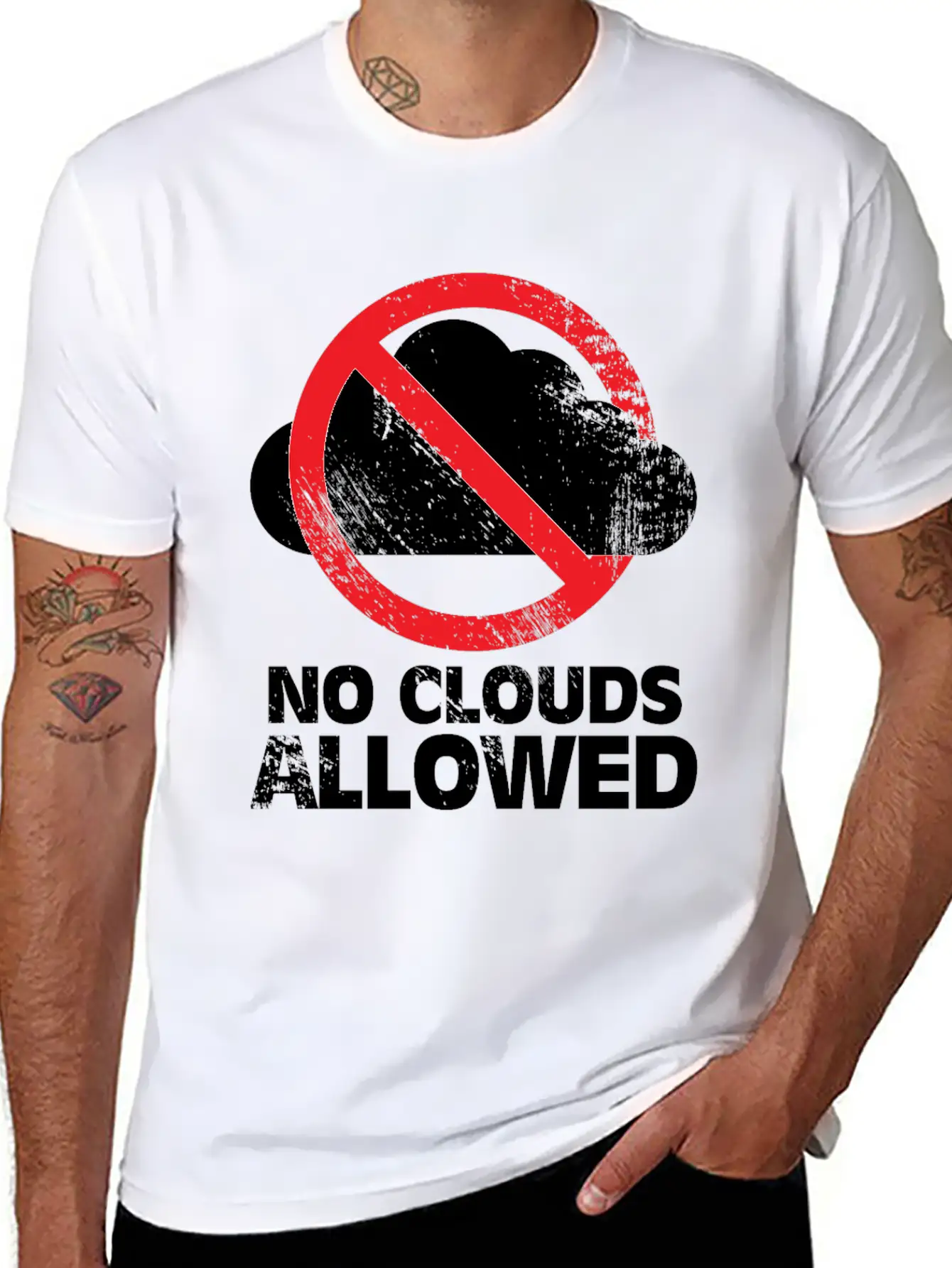 No Clouds Allowed Funny Summer Party Gift Breathable Graphic T-Shirt – Perfect For Casual Days