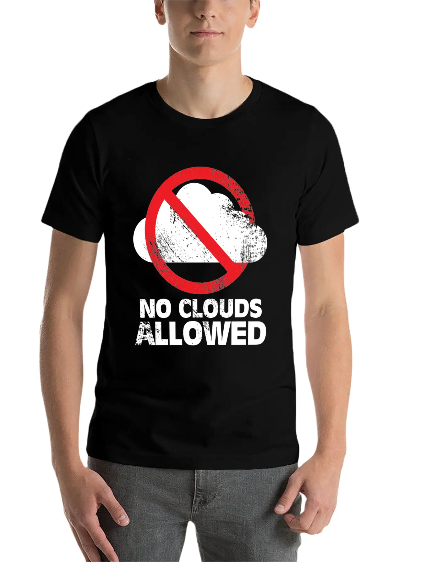 No Clouds Allowed Funny Summer Party Gift Breathable Graphic T-Shirt – Perfect For Casual Days