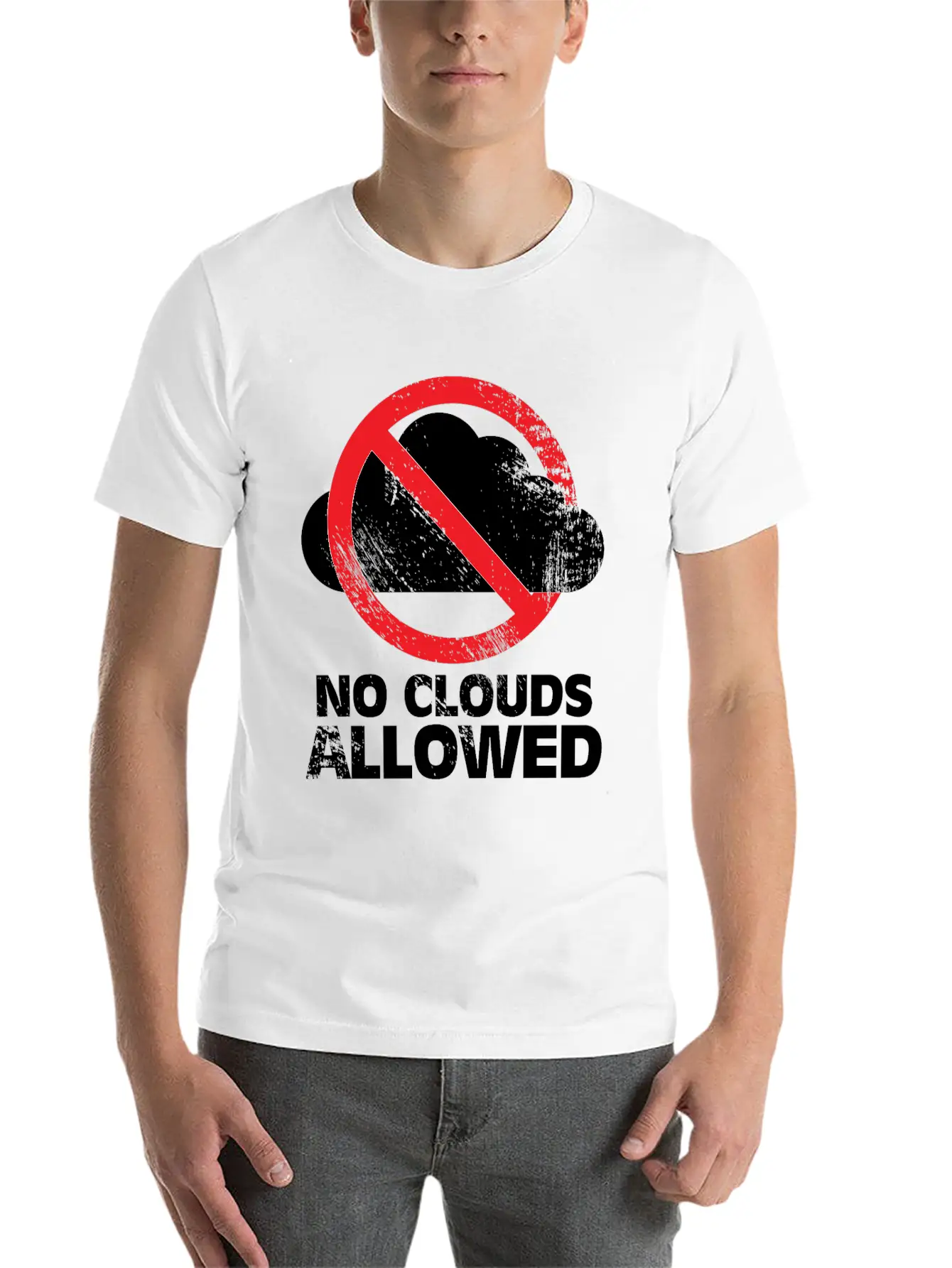 No Clouds Allowed Funny Summer Party Gift Breathable Graphic T-Shirt – Perfect For Casual Days