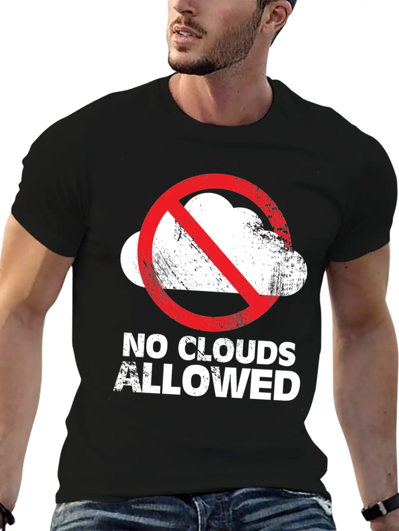 No Clouds Allowed Funny Summer Party Gift Breathable Graphic T-Shirt – Perfect For Casual Days