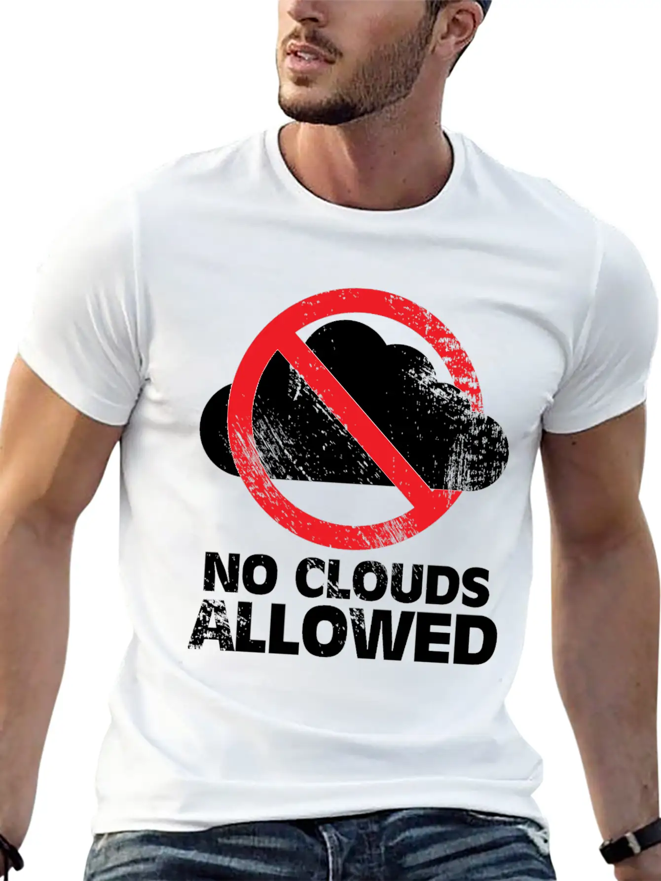 No Clouds Allowed Funny Summer Party Gift Breathable Graphic T-Shirt – Perfect For Casual Days