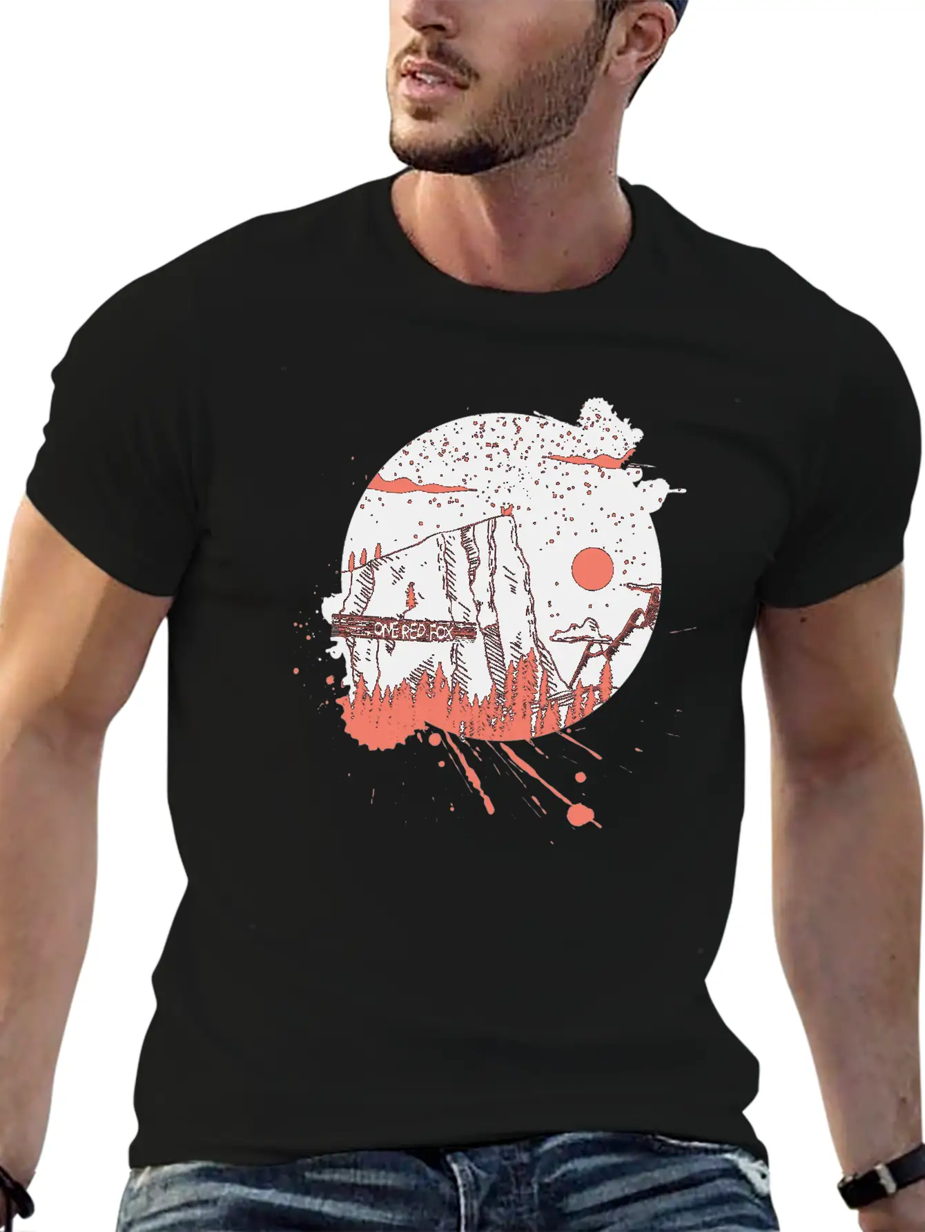 One Red Fox Breathable Graphic T-Shirt – Perfect For Casual Days