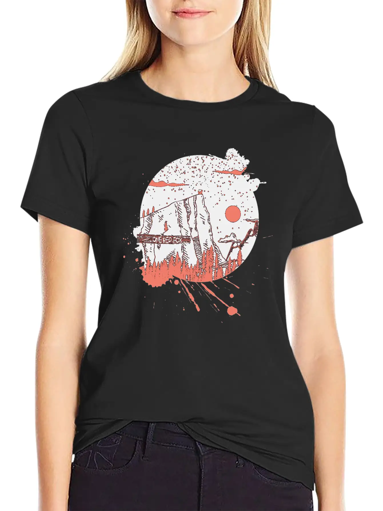 One Red Fox Breathable Graphic T-Shirt – Perfect For Casual Days