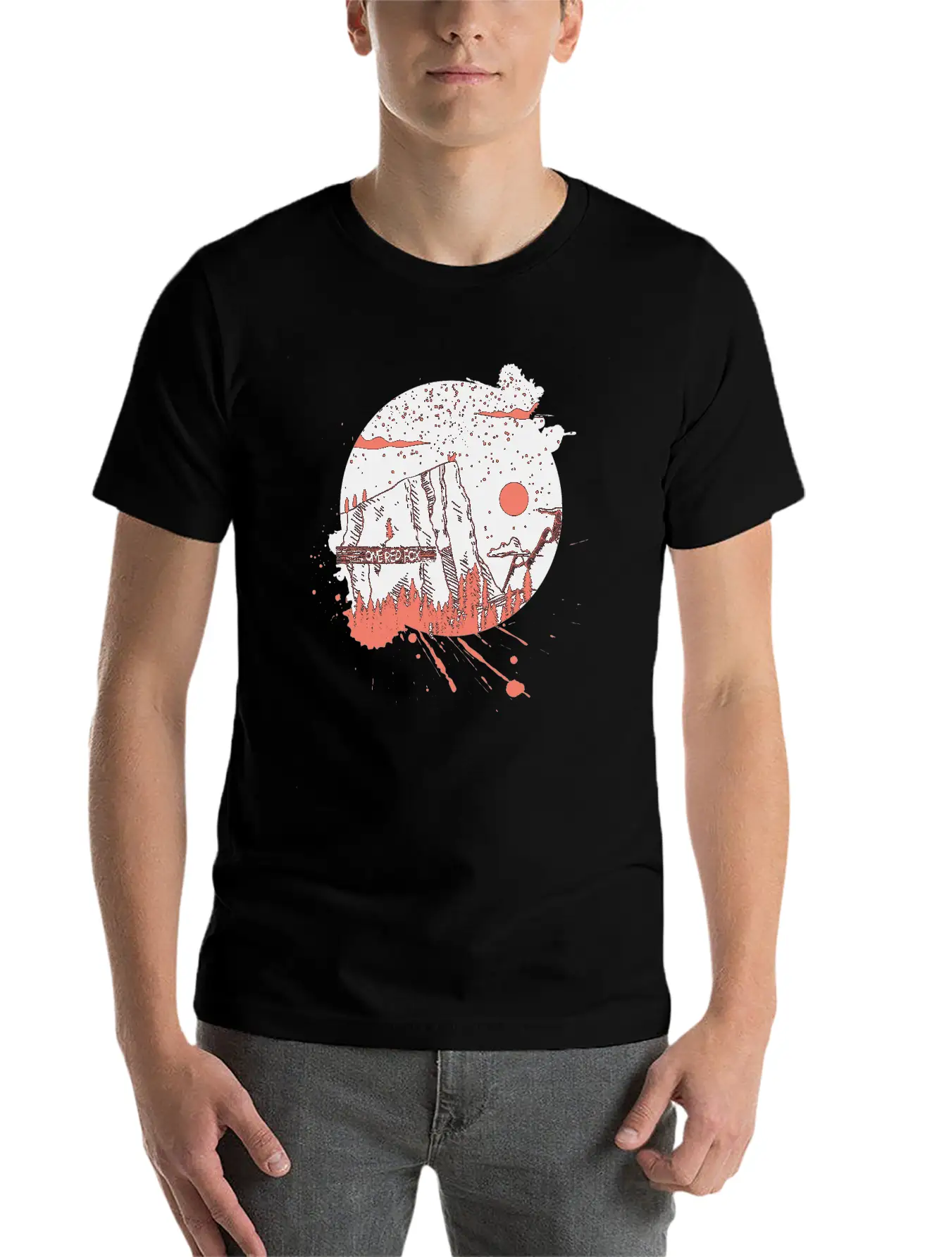 One Red Fox Breathable Graphic T-Shirt – Perfect For Casual Days