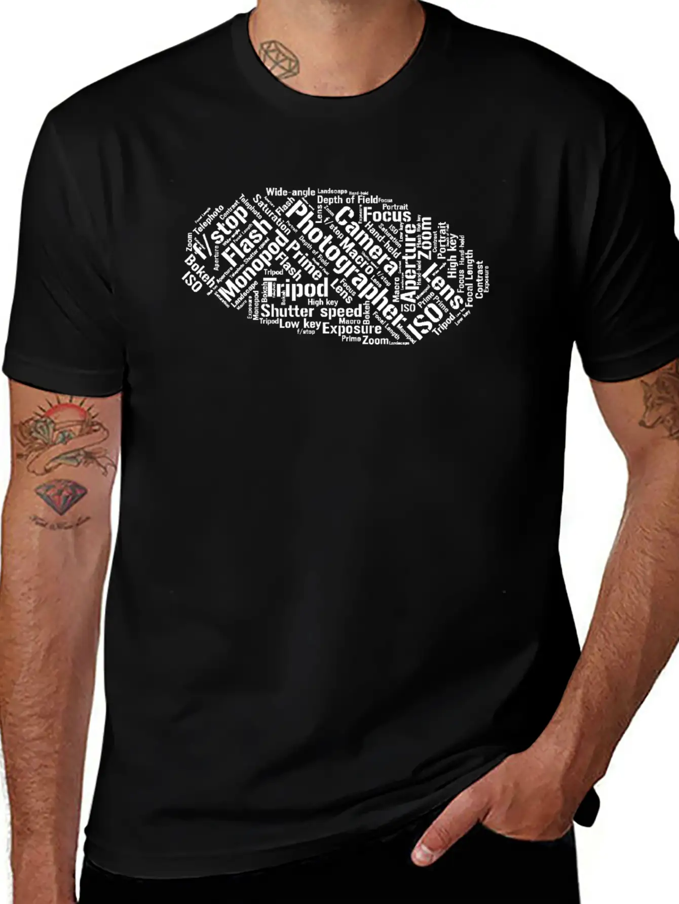 Photographer Word Cloud Basic Graphic T-Shirt – Daily Comfort In Soft Cotton