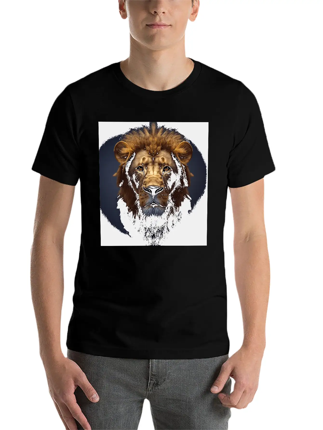 Photorealistic Male Lion Version 3 Breathable Graphic T-Shirt – Perfect For Casual Days