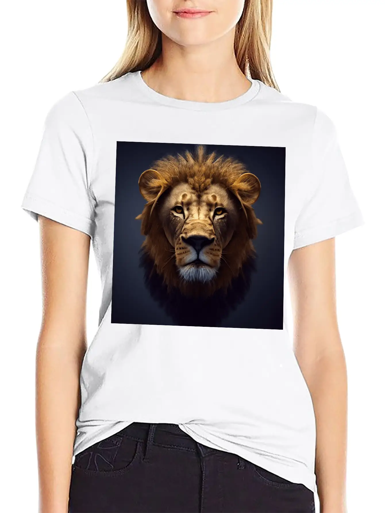 Photorealistic Male Lion Version 3 Breathable Graphic T-Shirt – Perfect For Casual Days