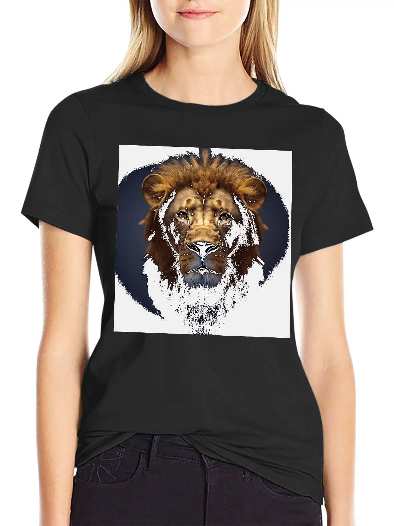 Photorealistic Male Lion Version 3 Breathable Graphic T-Shirt – Perfect For Casual Days