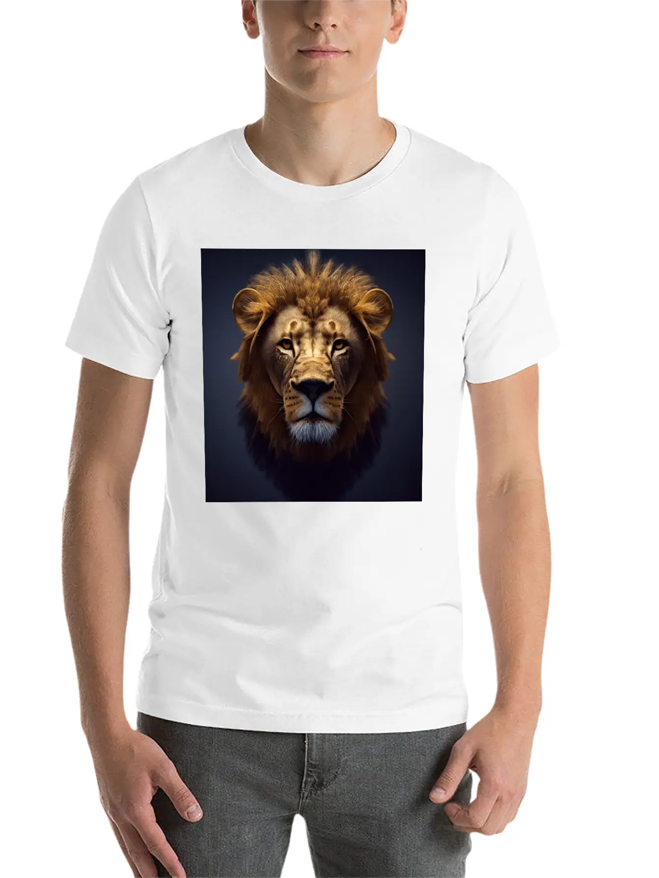 Photorealistic Male Lion Version 3 Breathable Graphic T-Shirt – Perfect For Casual Days