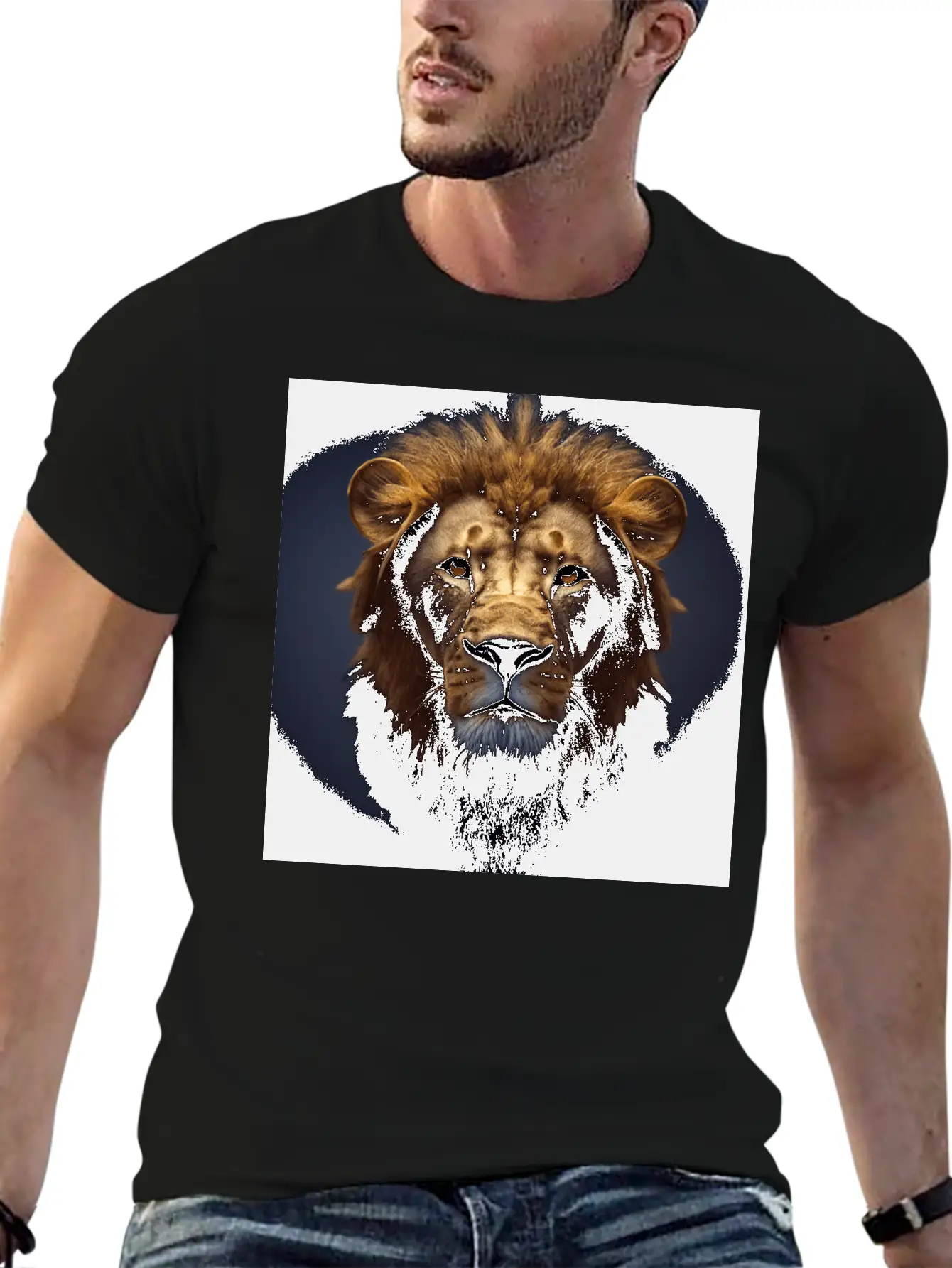 Photorealistic Male Lion Version 3 Breathable Graphic T-Shirt – Perfect For Casual Days