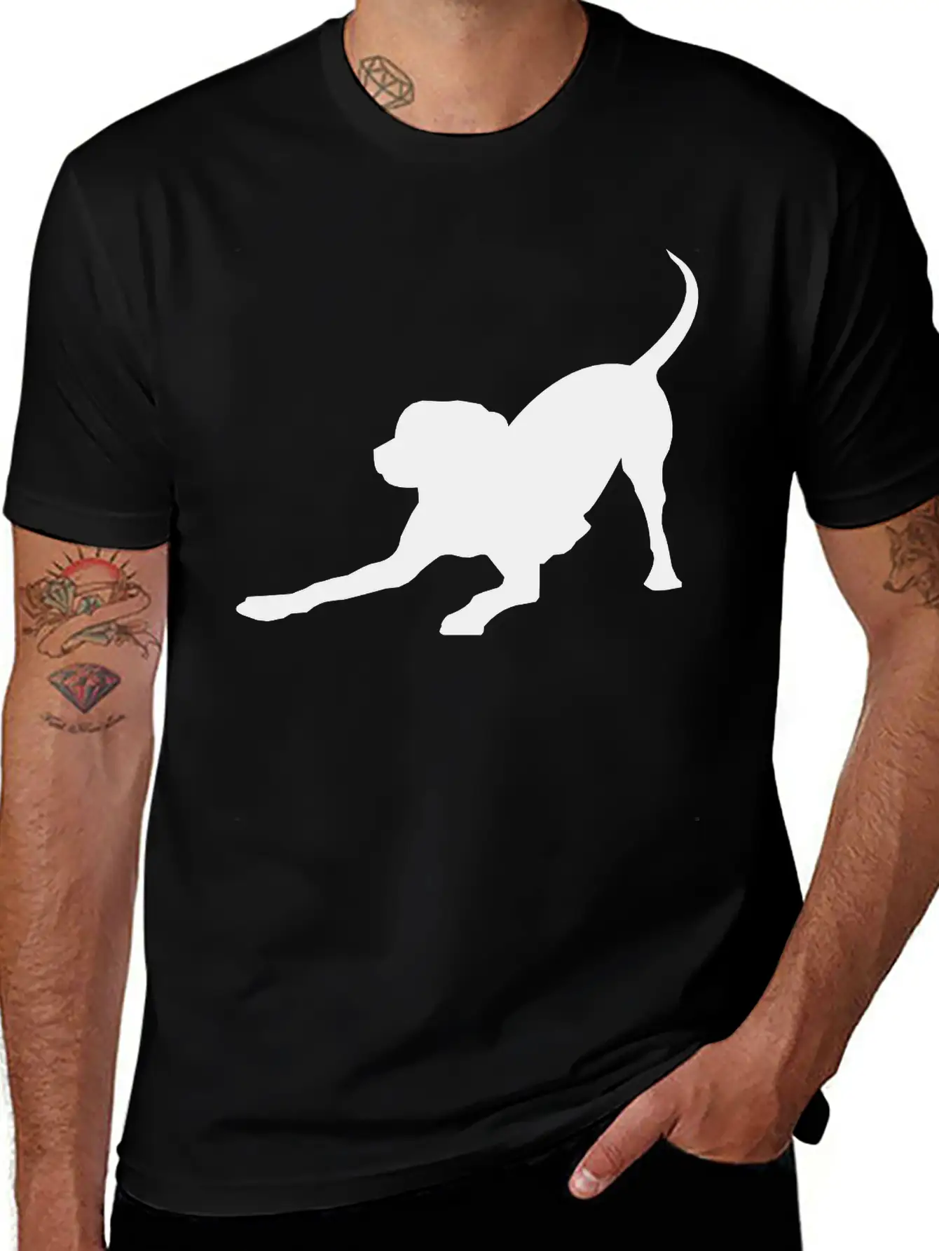 Playful Dog Basic Graphic T-Shirt – Daily Comfort In Soft Cotton