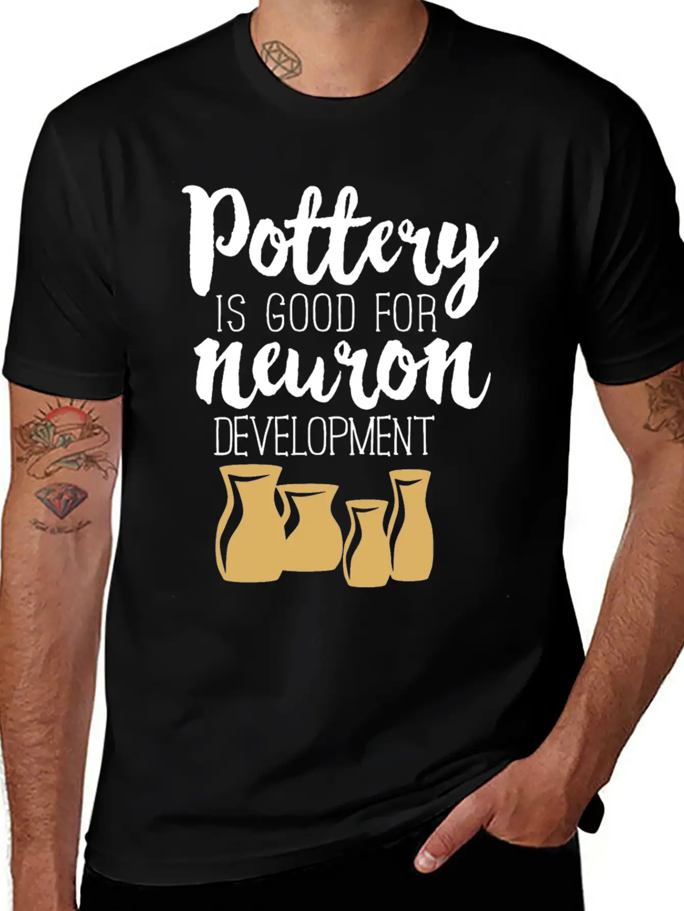 Pottery Gifts Anniversary Funny Ceramics Neuron Basic Graphic T-Shirt – Daily Comfort In Soft Cotton