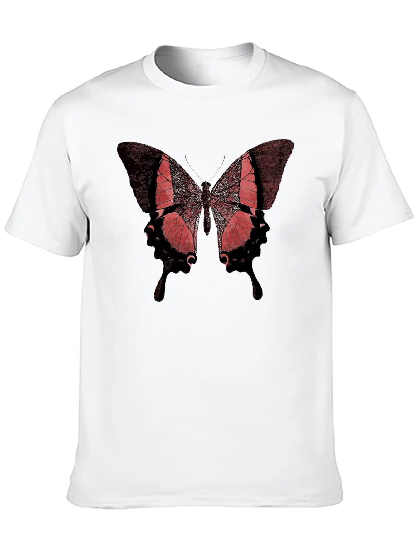 Red Butterfly Basic Graphic T-Shirt – Daily Comfort In Soft Cotton