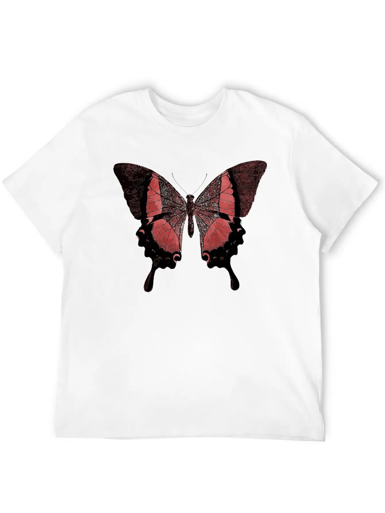 Red Butterfly Basic Graphic T-Shirt – Daily Comfort In Soft Cotton