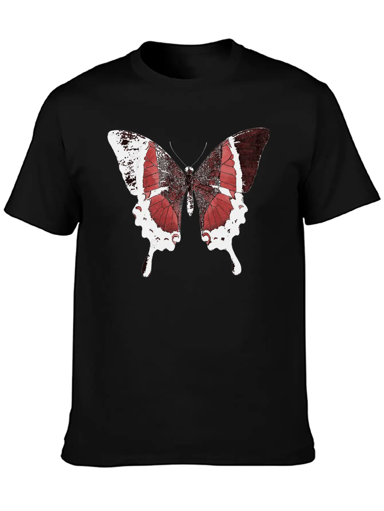 Red Butterfly Basic Graphic T-Shirt – Daily Comfort In Soft Cotton