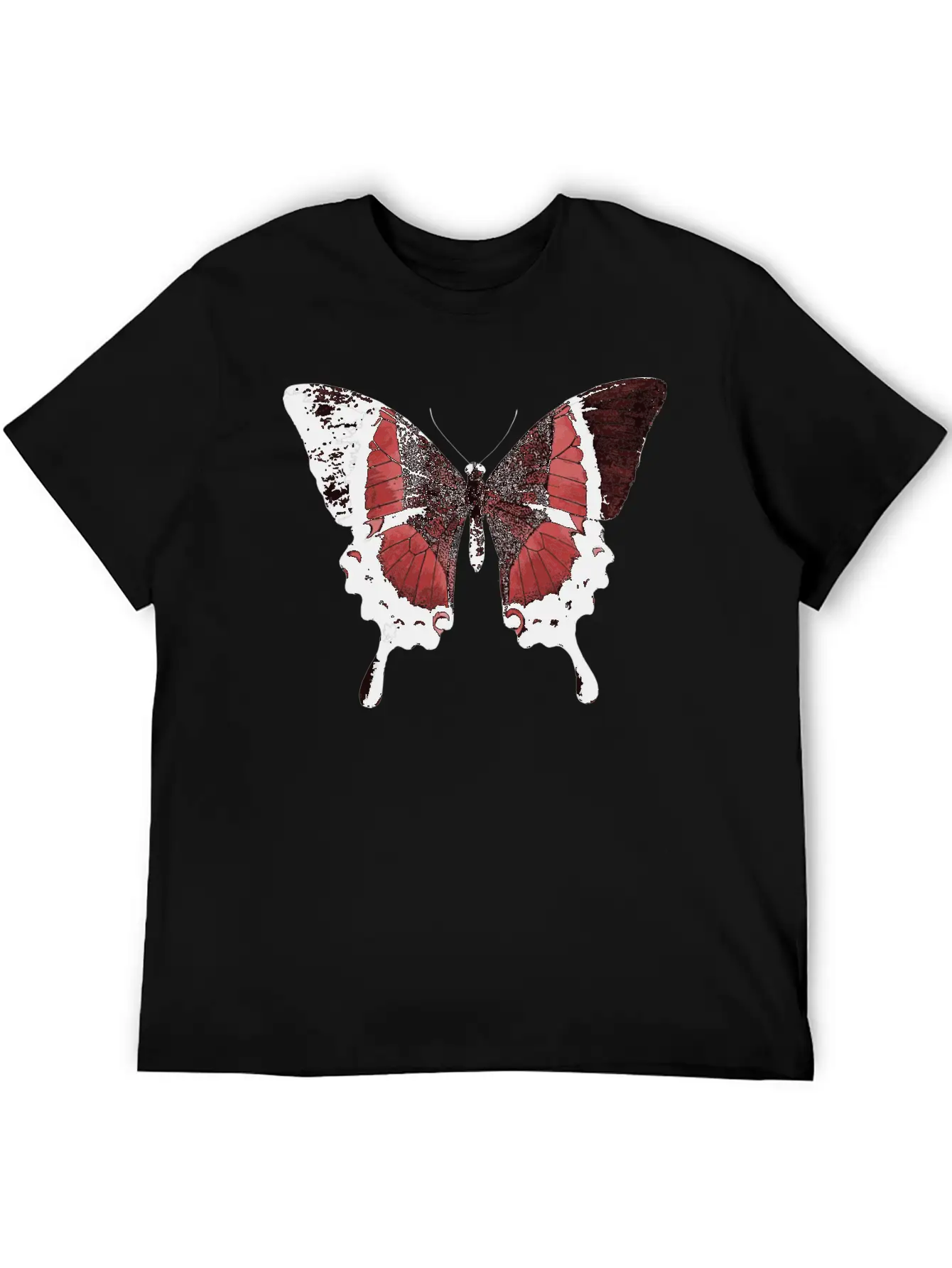 Red Butterfly Basic Graphic T-Shirt – Daily Comfort In Soft Cotton