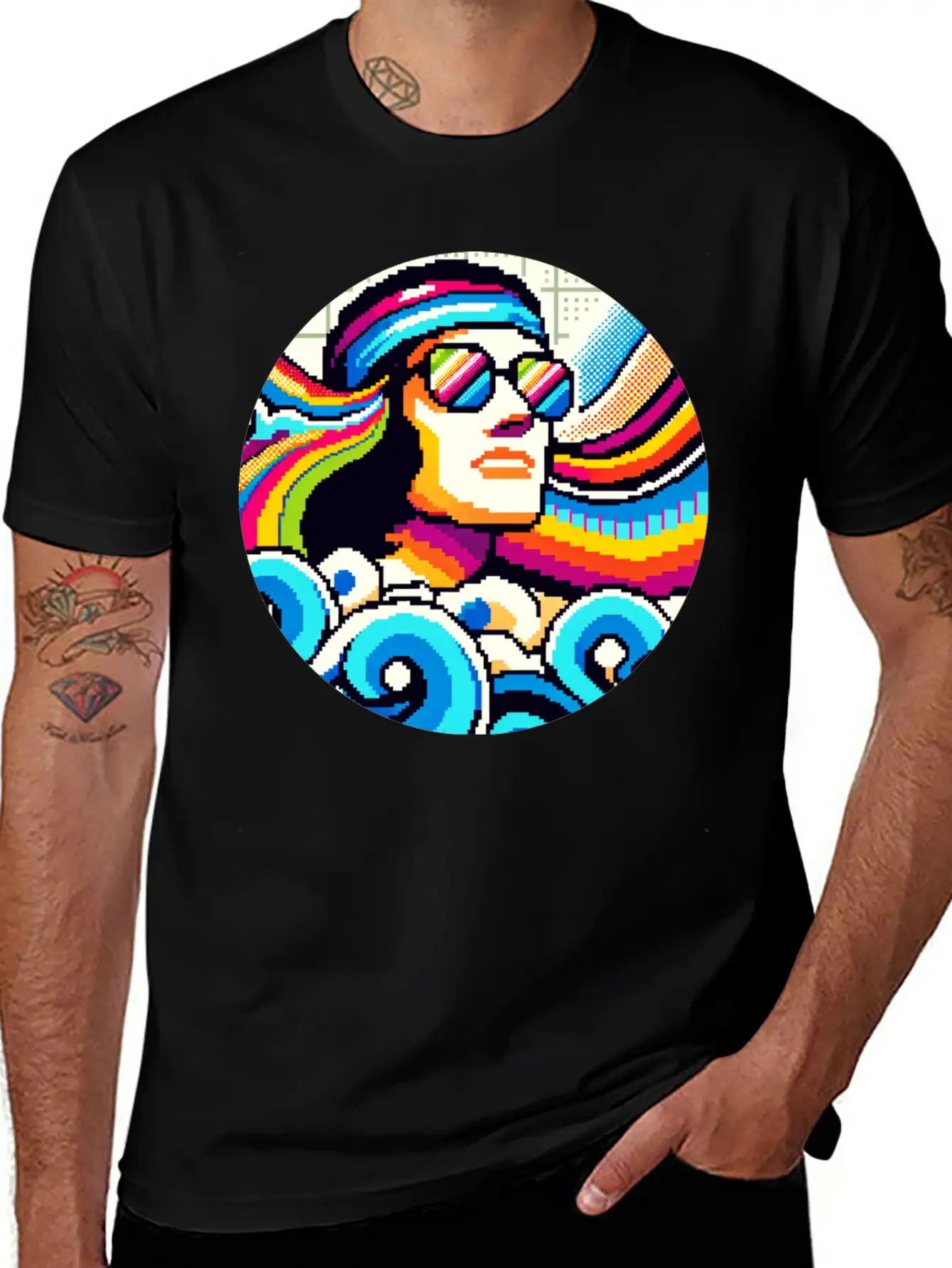 Retro Vibes: Groovy Hobbies In Pixel Art Breathable Graphic T-Shirt – Perfect For Casual Days