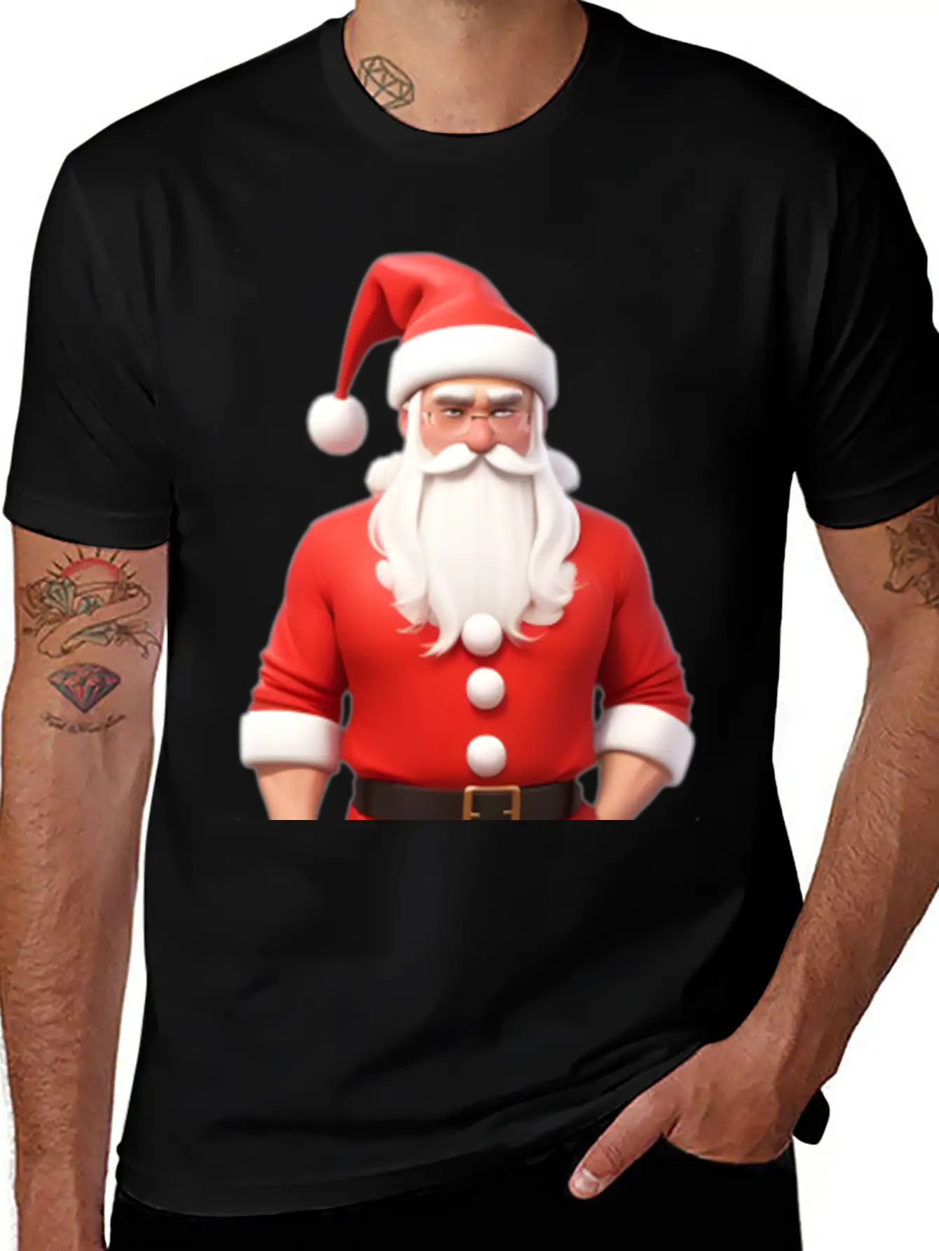 Santa 3d Breathable Graphic T-Shirt – Perfect For Casual Days