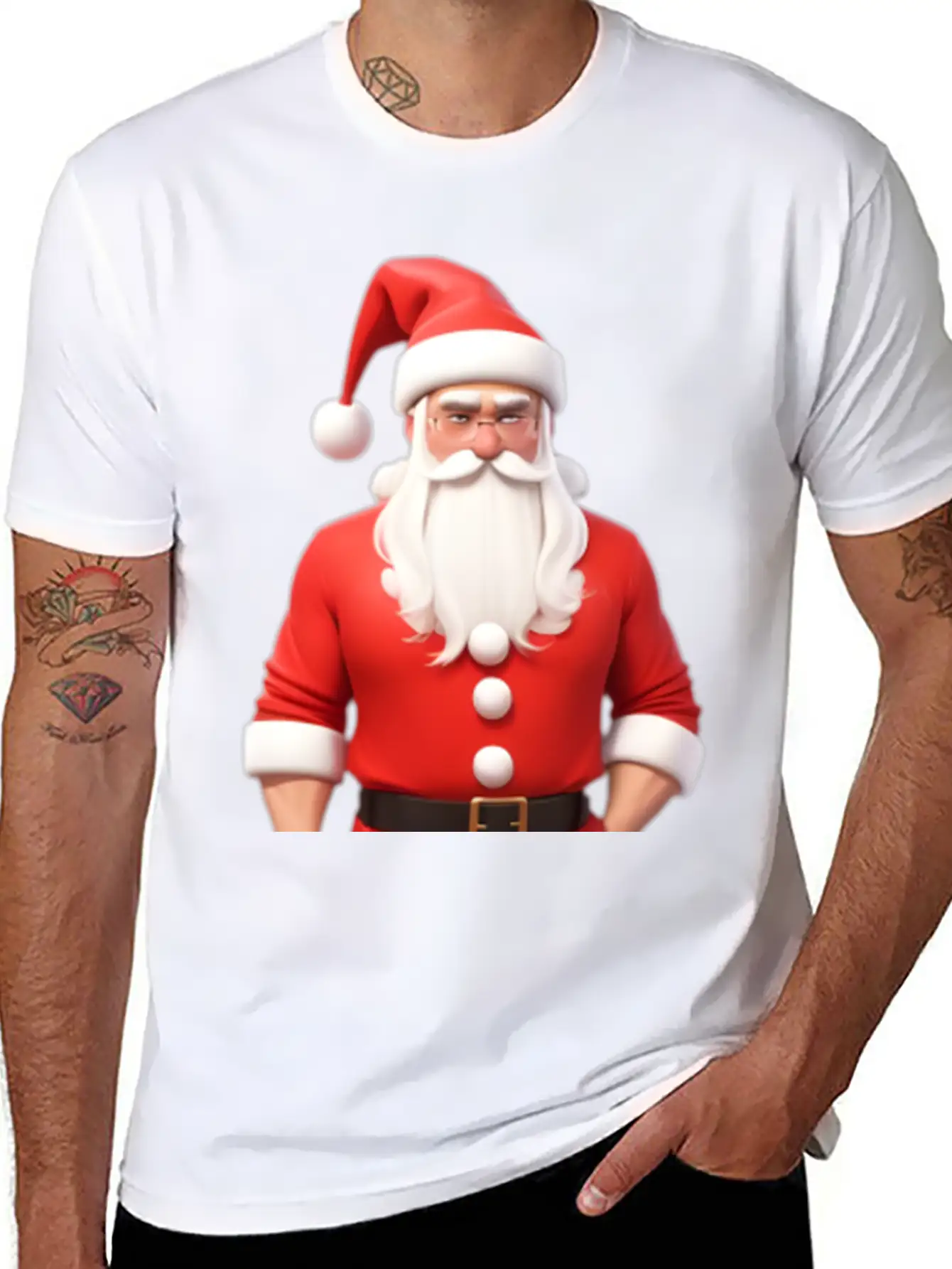 Santa 3d Breathable Graphic T-Shirt – Perfect For Casual Days