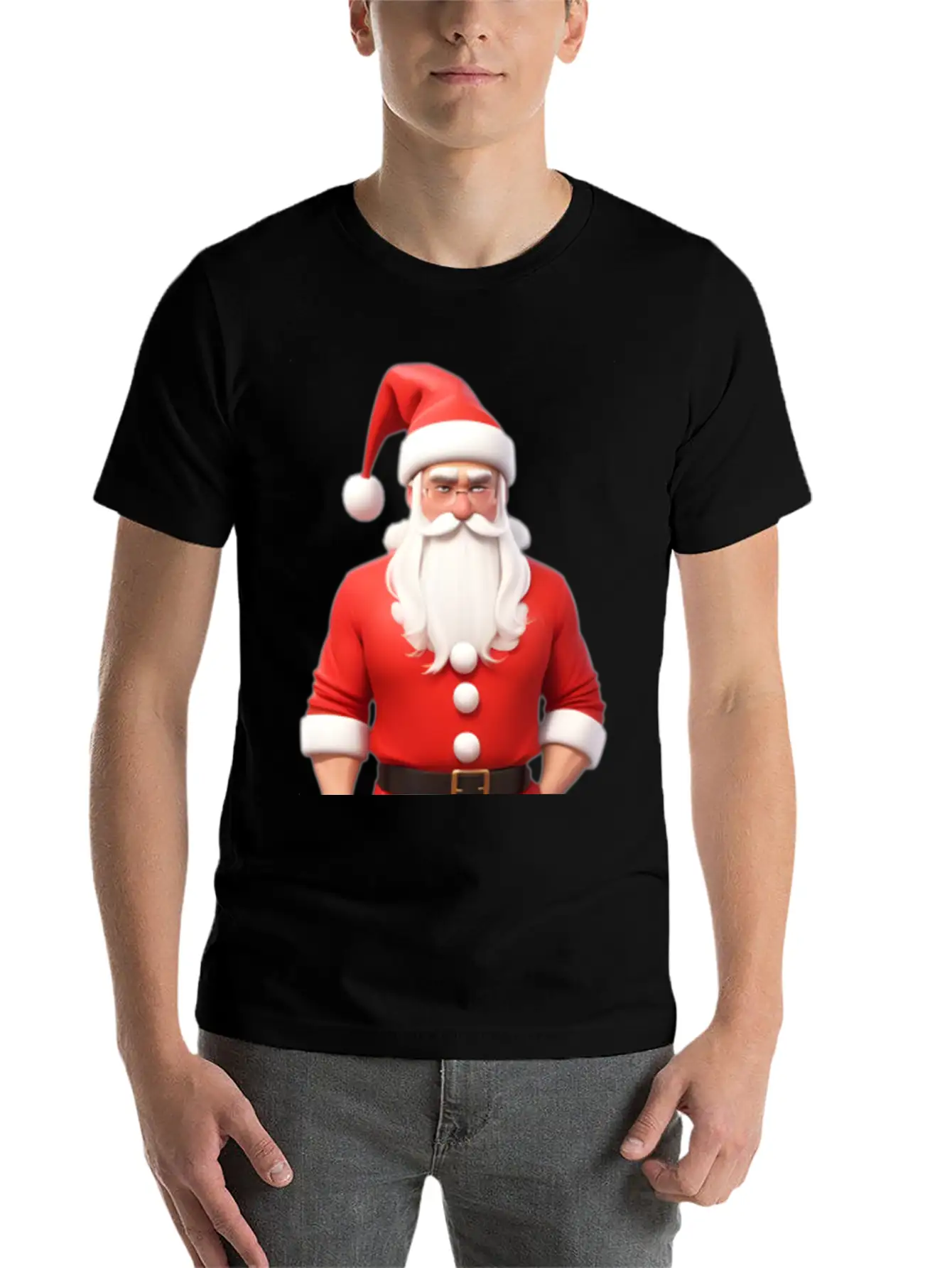 Santa 3d Breathable Graphic T-Shirt – Perfect For Casual Days