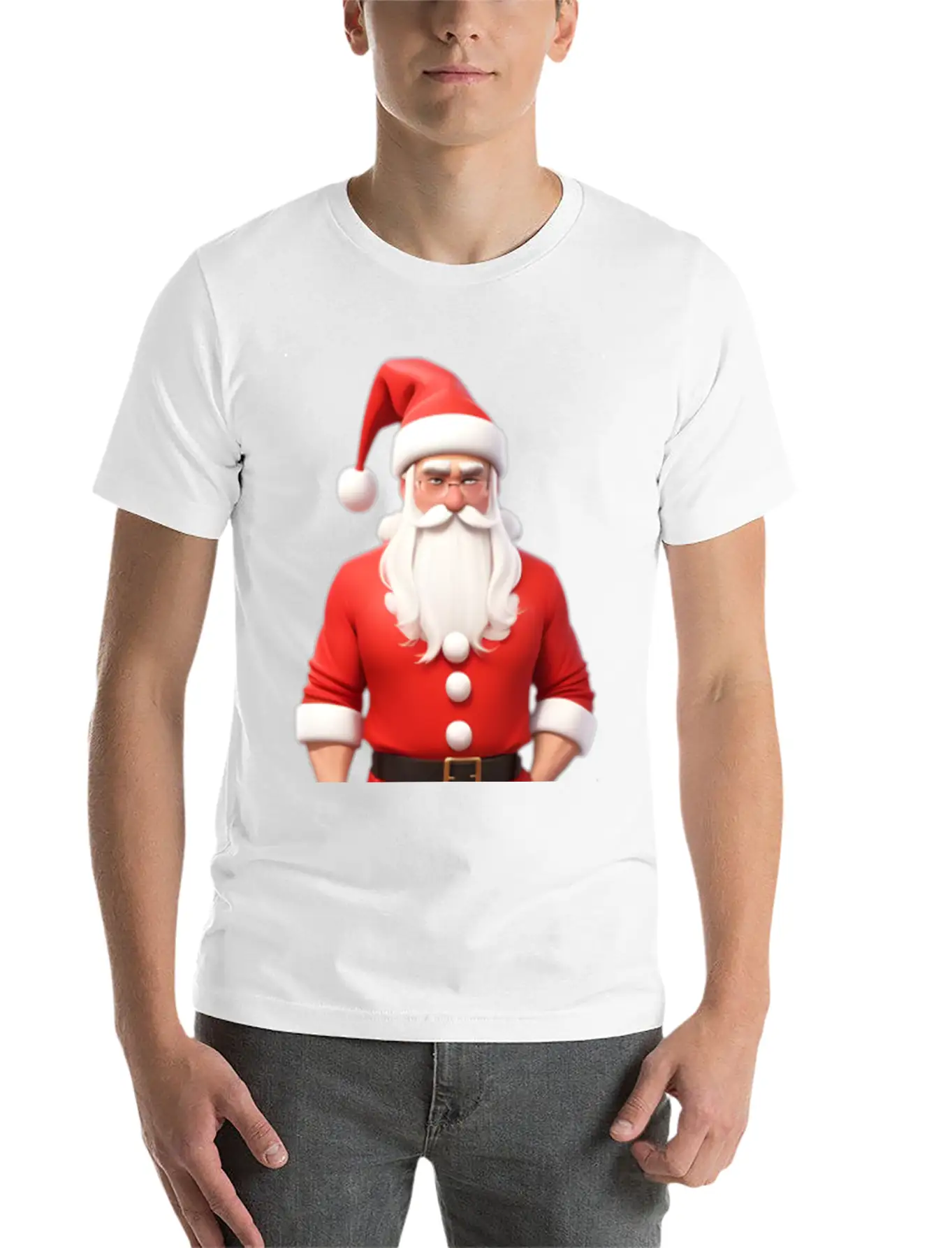 Santa 3d Breathable Graphic T-Shirt – Perfect For Casual Days