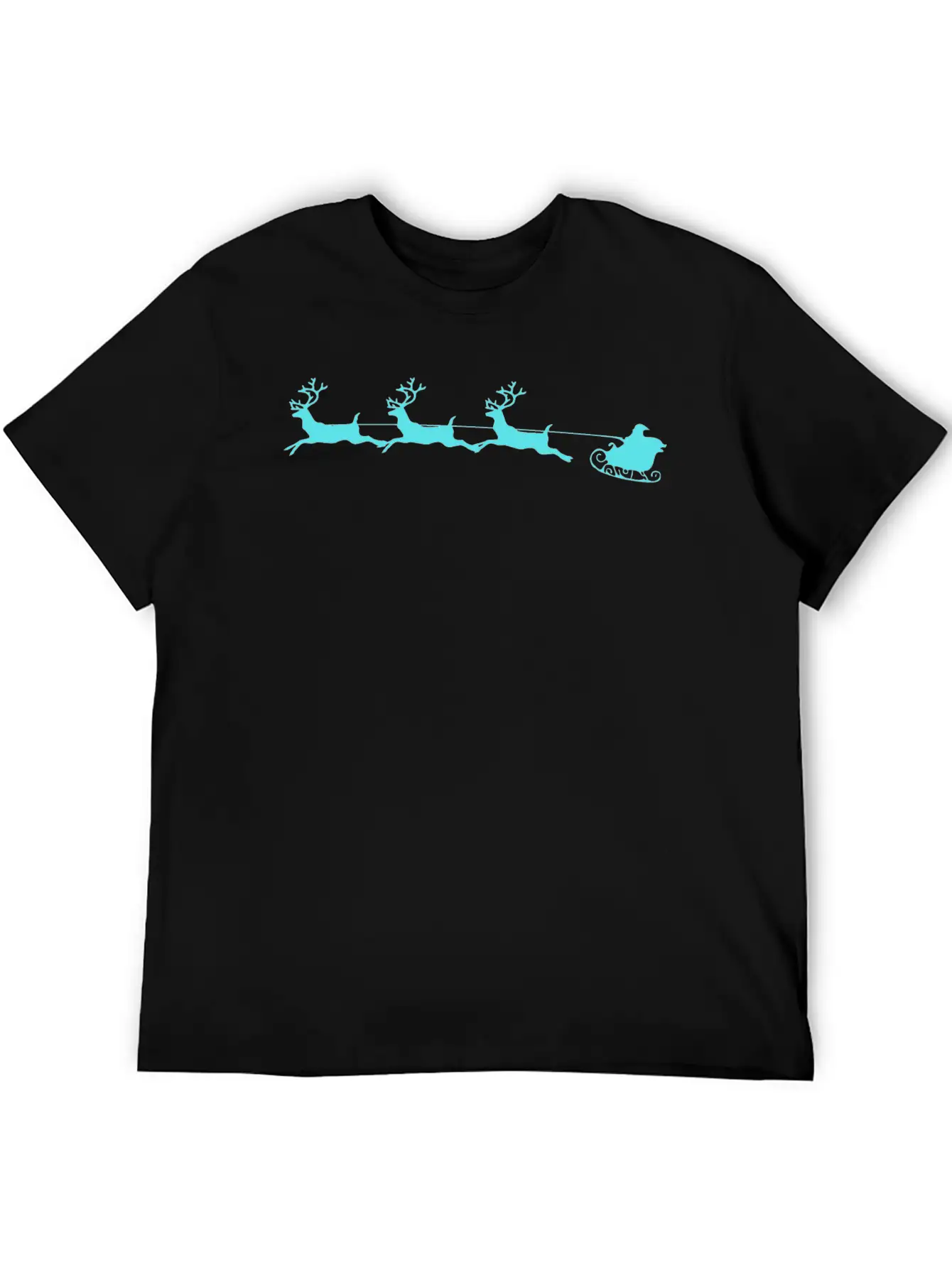 Santa Sleigh And Reindeer Breathable Graphic T-Shirt – Perfect For Casual Days