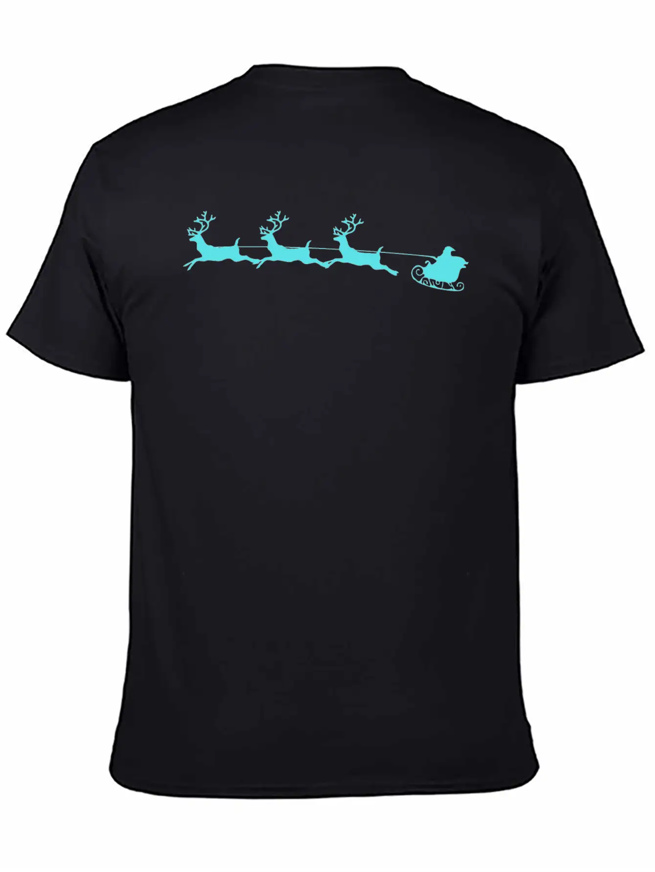 Santa Sleigh And Reindeer Breathable Graphic T-Shirt – Perfect For Casual Days