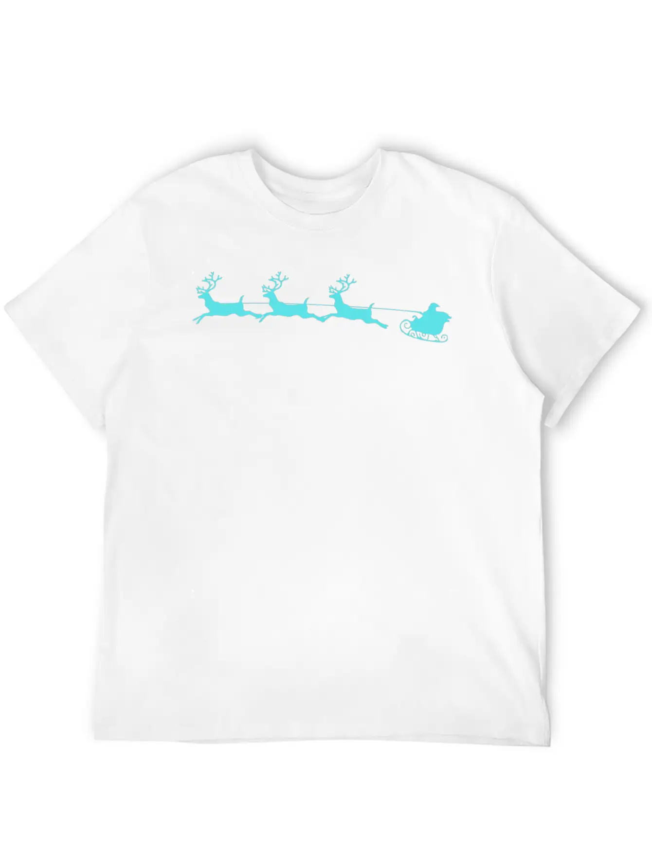 Santa Sleigh And Reindeer Breathable Graphic T-Shirt – Perfect For Casual Days
