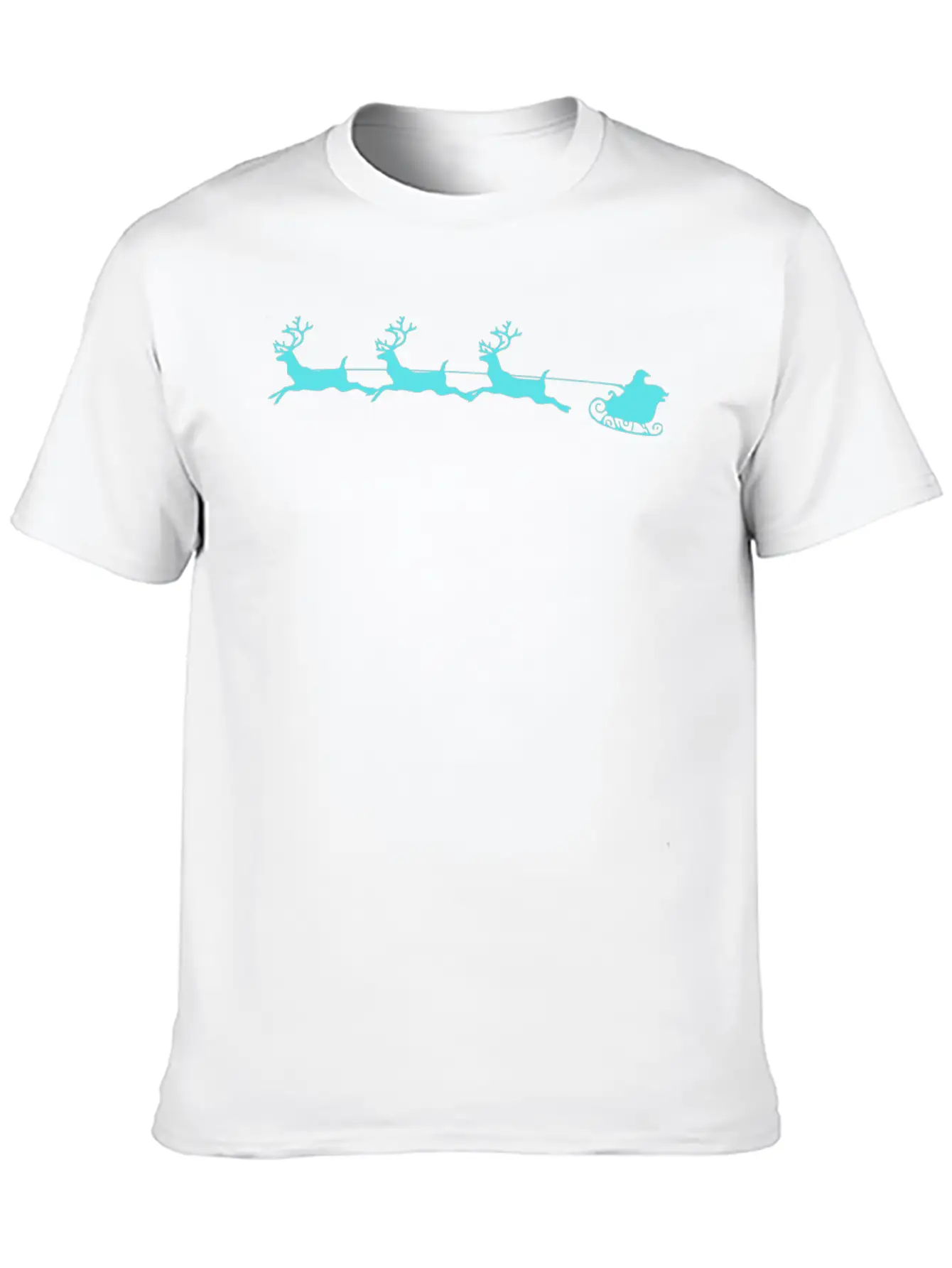 Santa Sleigh And Reindeer Breathable Graphic T-Shirt – Perfect For Casual Days