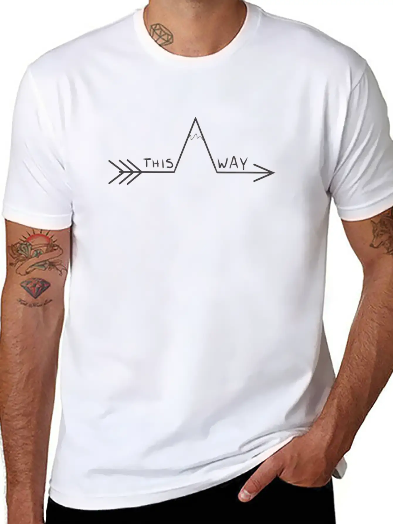 Signpost This Way Basic Graphic T-Shirt – Daily Comfort In Soft Cotton