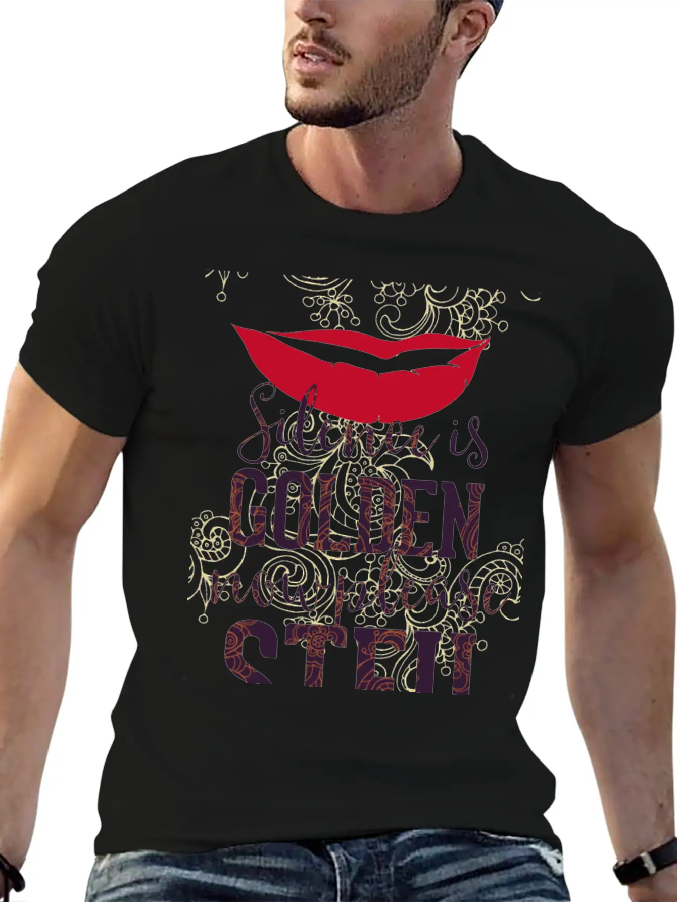 Silence Is Golden Now Please STFU Breathable Graphic T-Shirt – Perfect For Casual Days