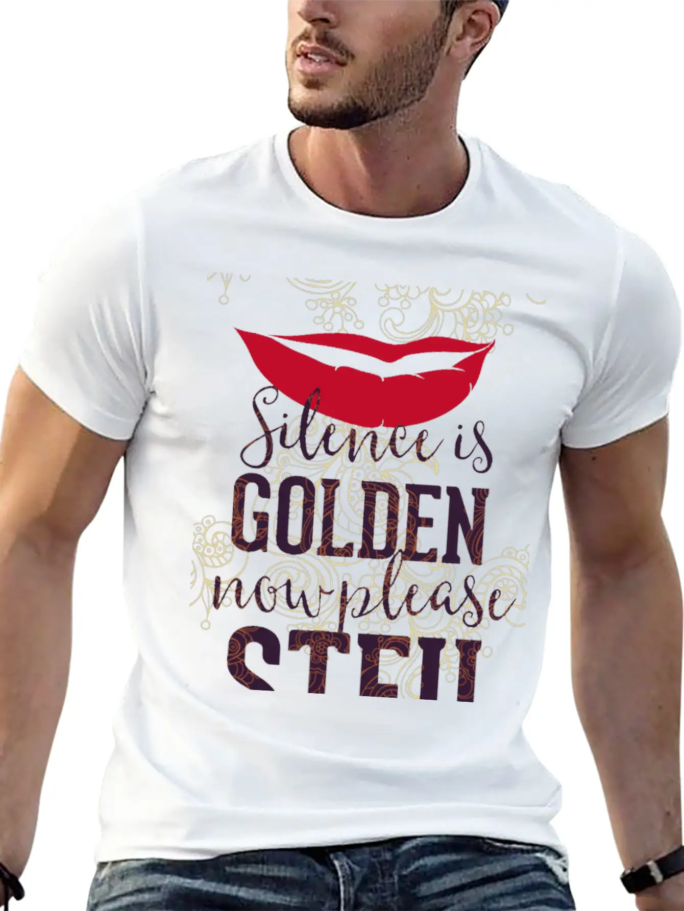 Silence Is Golden Now Please STFU Breathable Graphic T-Shirt – Perfect For Casual Days