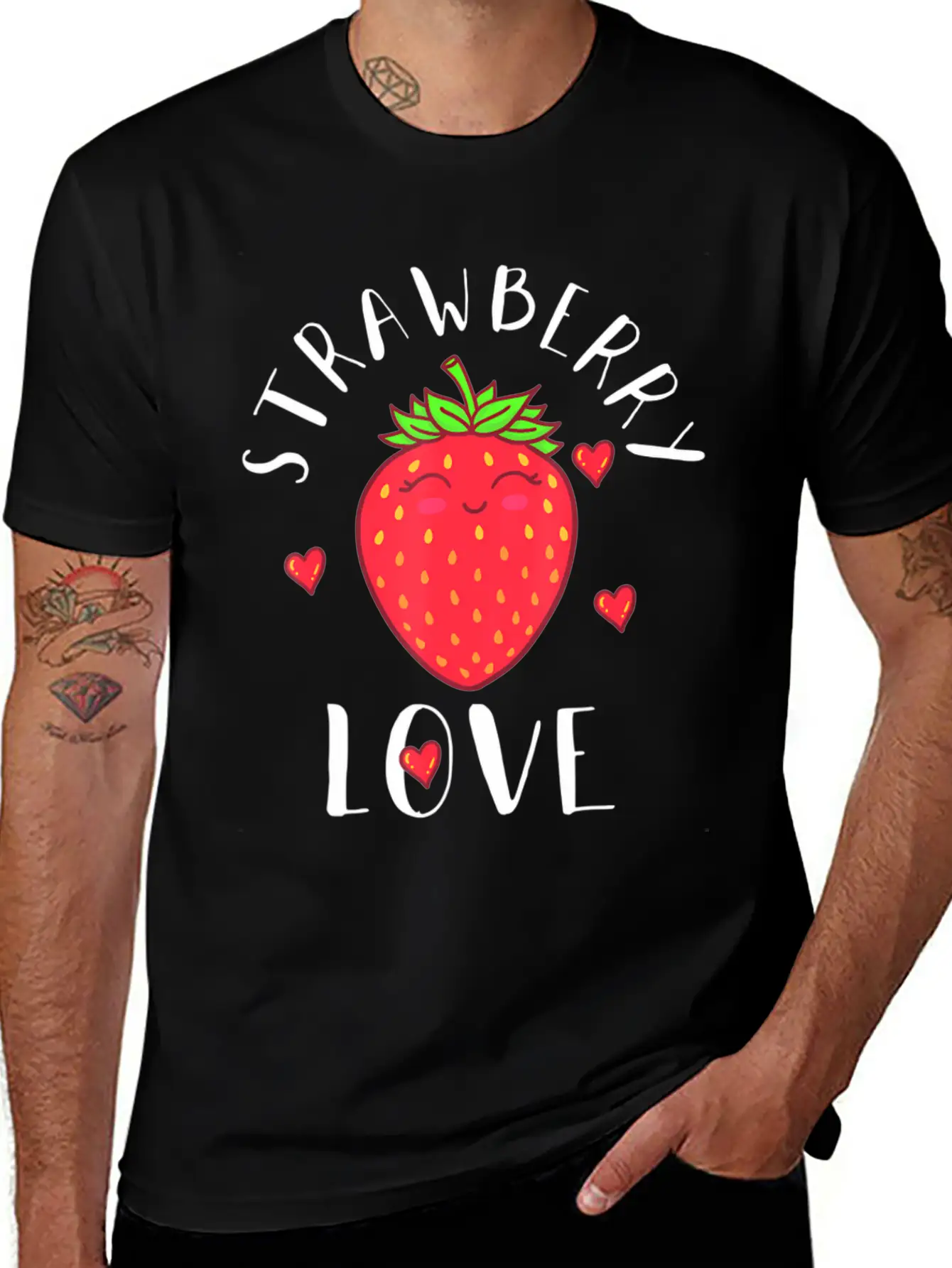Strawberry Love Lover Fruit Smiling Farmer Greengr Breathable Graphic T-Shirt – Perfect For Casual Days