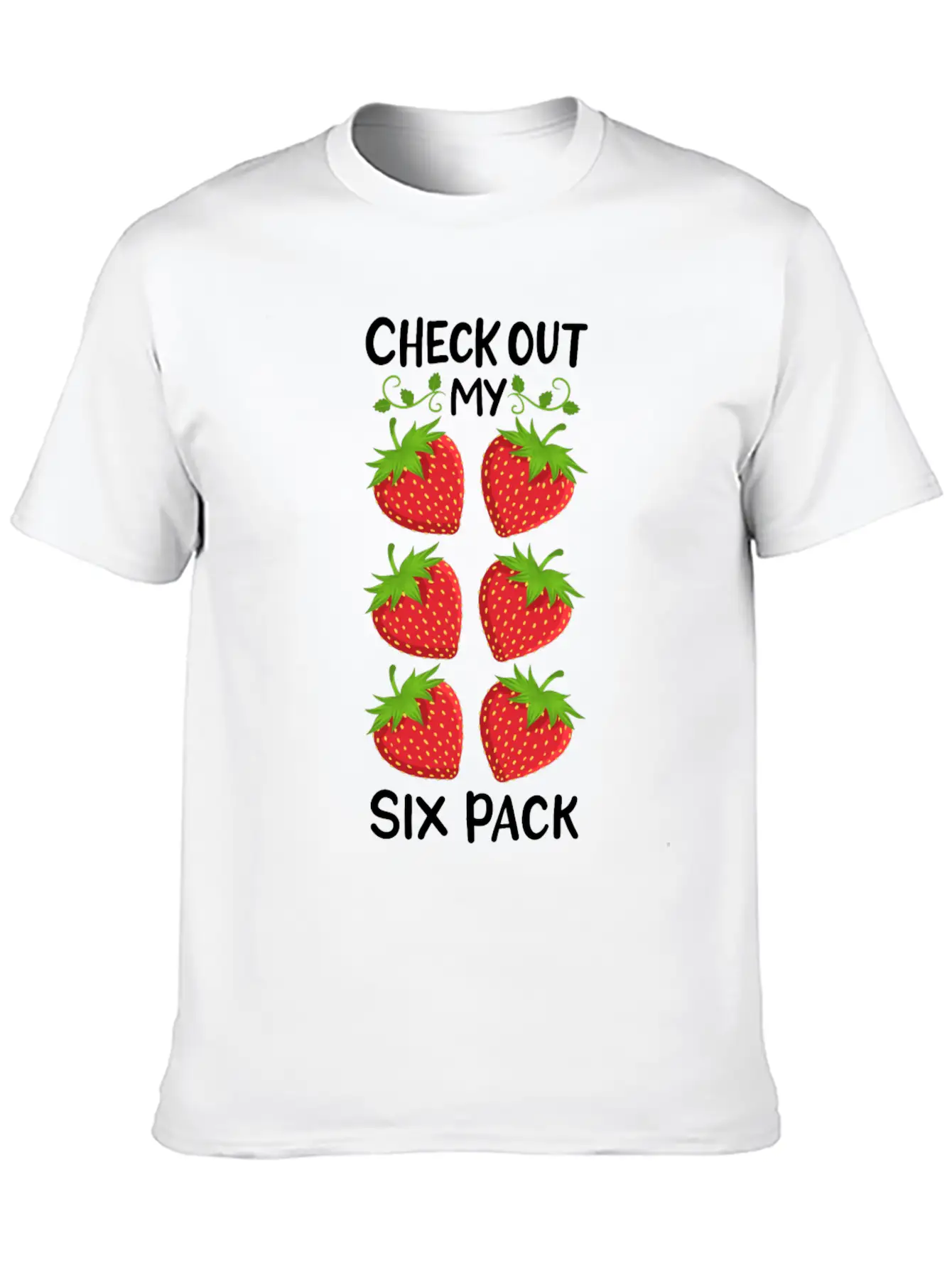 Strawberry Six Pack Workout Basic Graphic T-Shirt – Daily Comfort In Soft Cotton