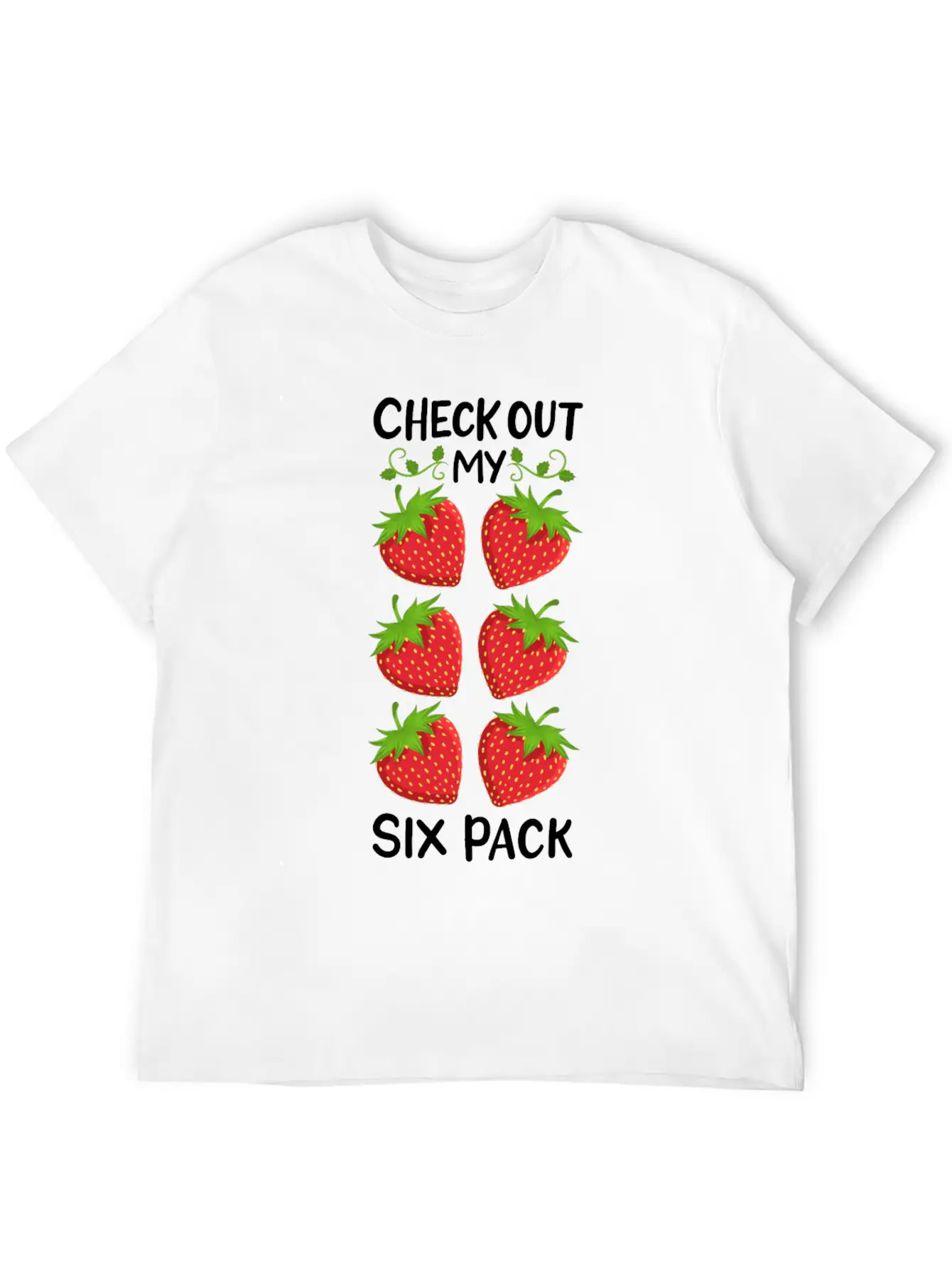 Strawberry Six Pack Workout Basic Graphic T-Shirt – Daily Comfort In Soft Cotton