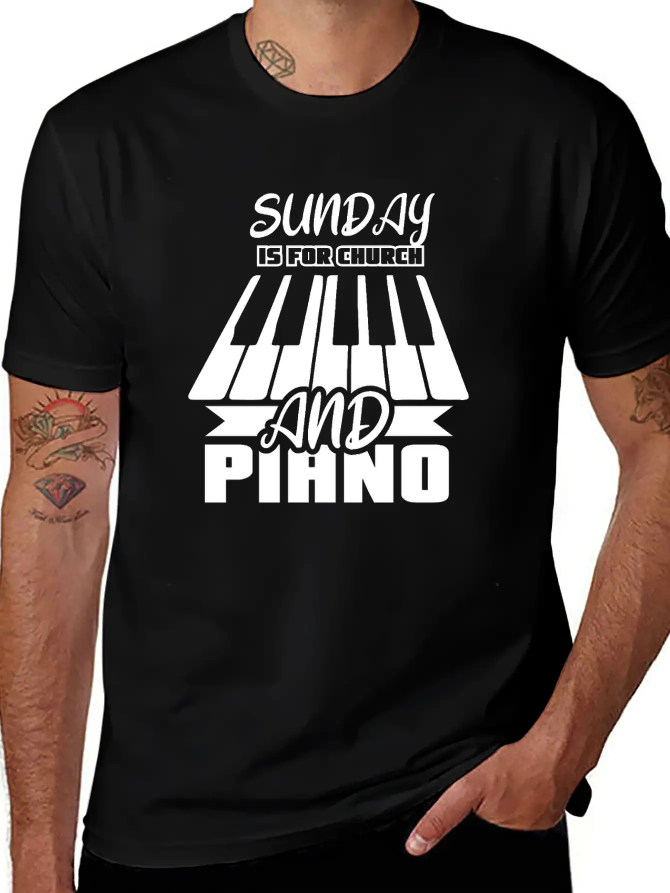 Sunday Is For Church And Piano Breathable Graphic T-Shirt – Perfect For Casual Days