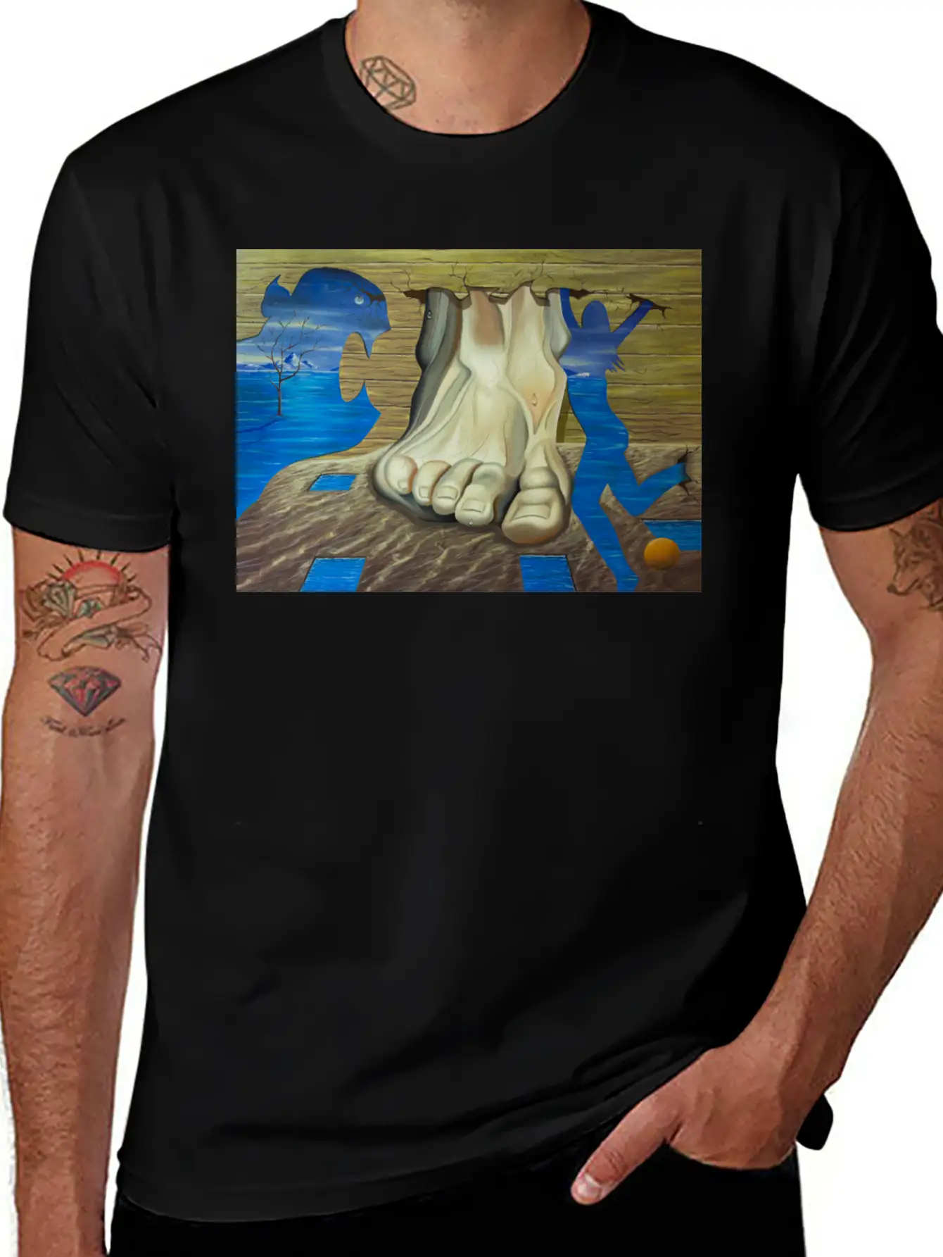 SURREAL PAINTING Basic Graphic T-Shirt – Daily Comfort In Soft Cotton
