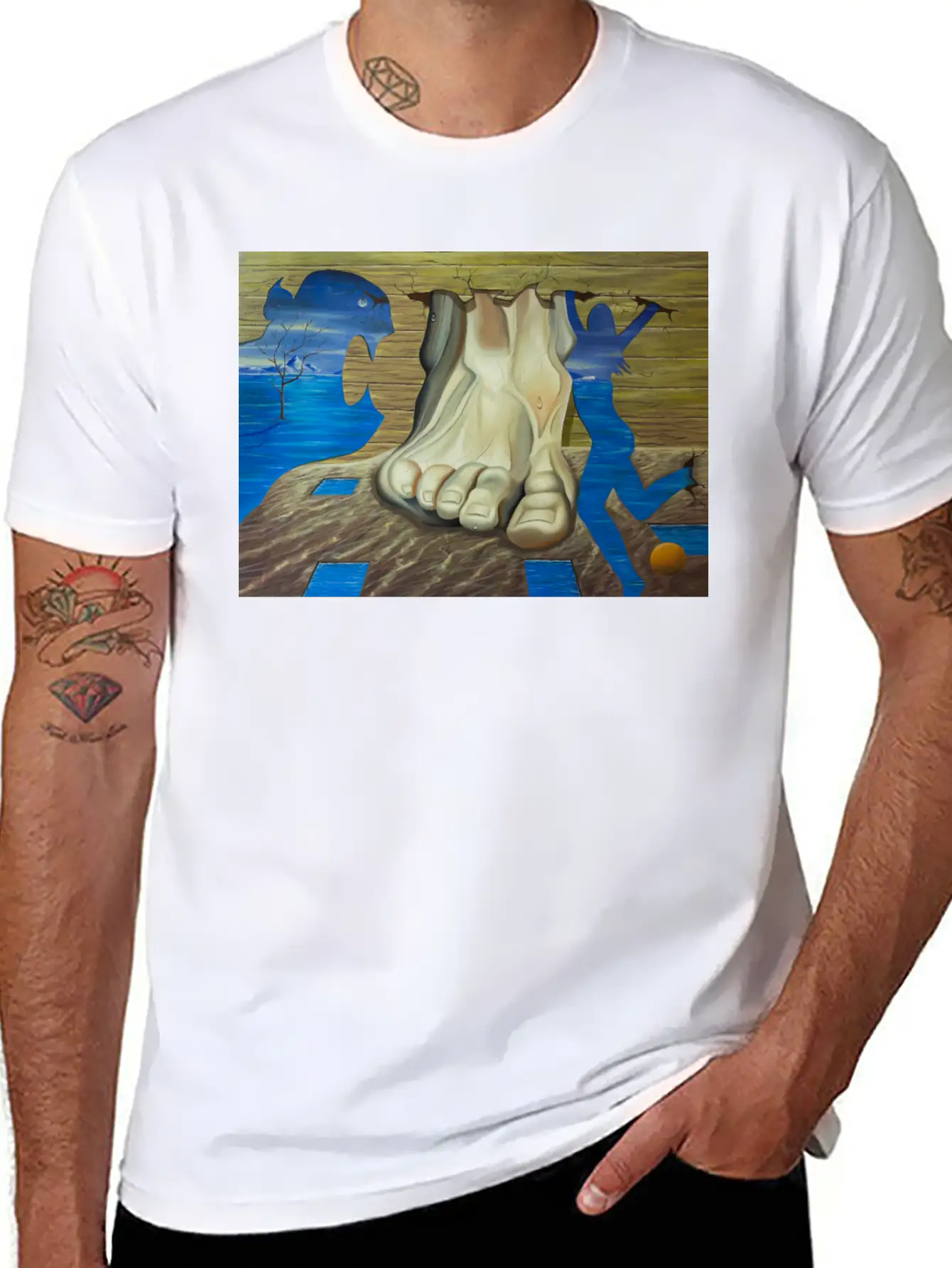 SURREAL PAINTING Basic Graphic T-Shirt – Daily Comfort In Soft Cotton