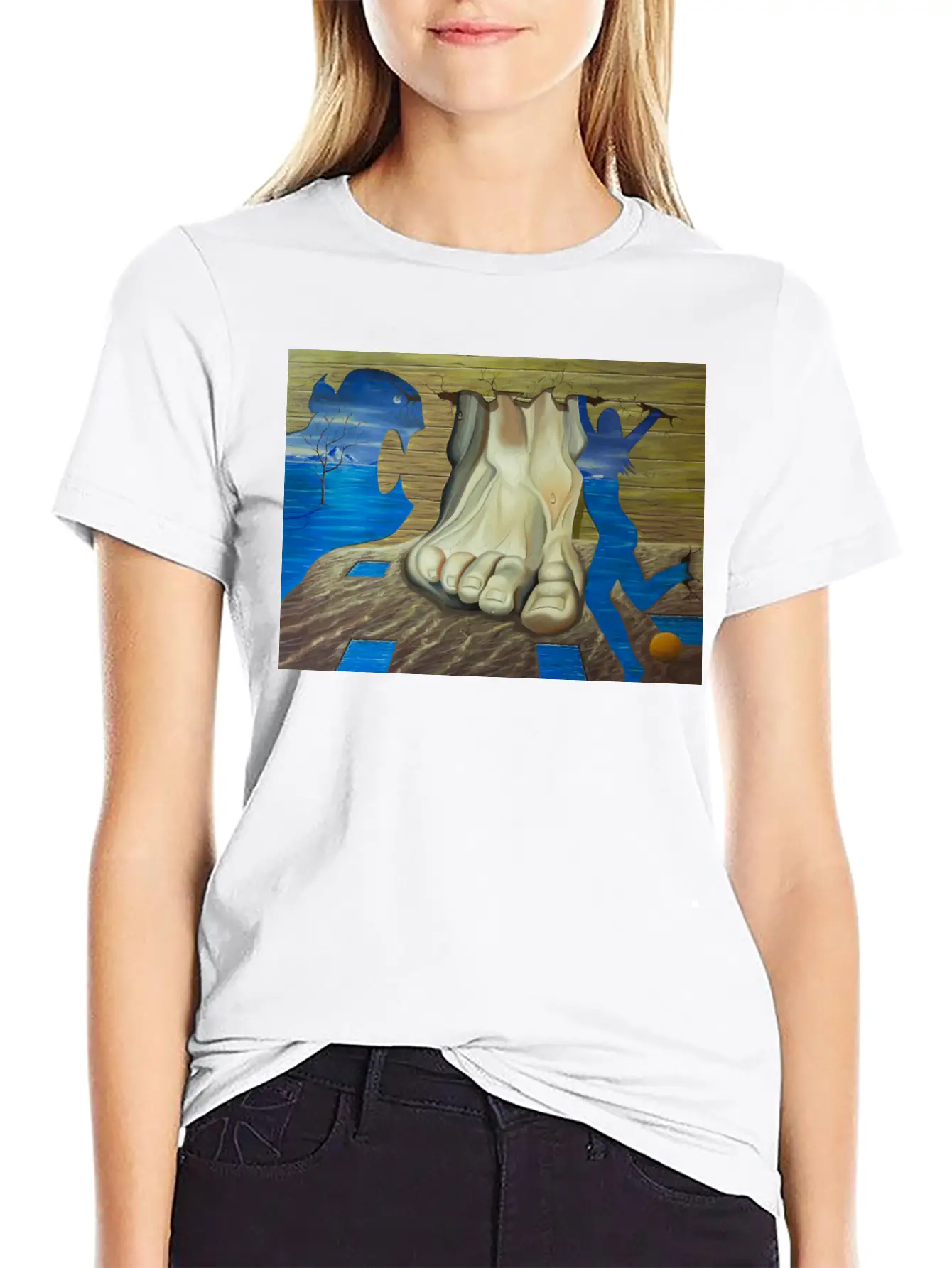 SURREAL PAINTING Basic Graphic T-Shirt – Daily Comfort In Soft Cotton