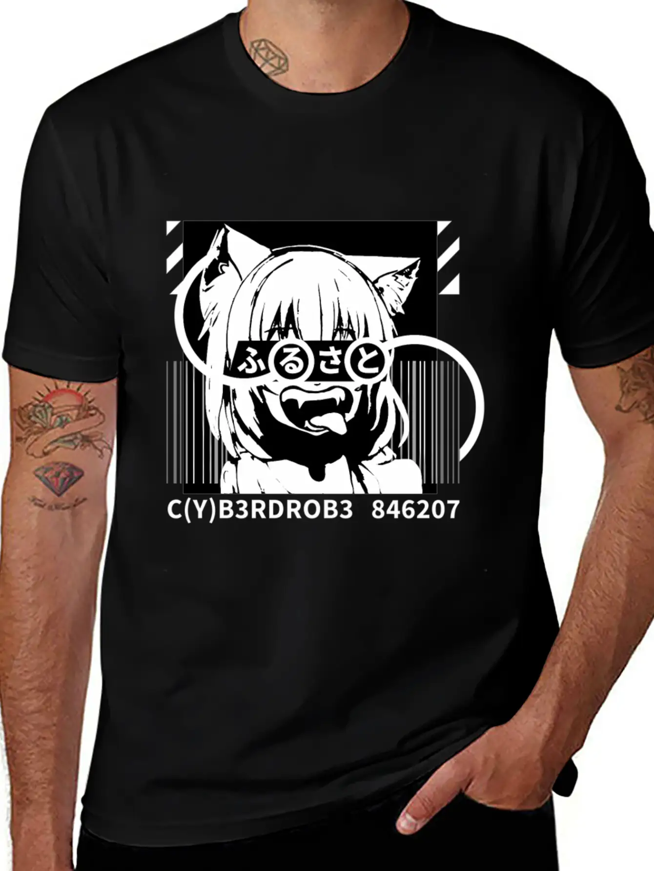 Techwear Japanese Anime Bite Down Timeless Short Sleeve Tee – Comfy And Minimalist Design