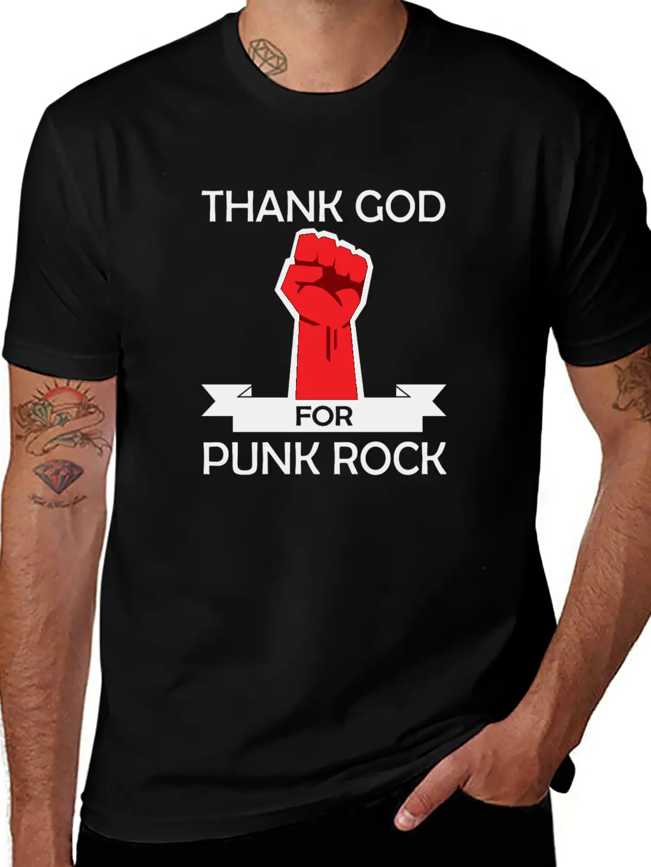 Thank God For Punk Rock Punk Anarchy Basic Graphic T-Shirt – Daily Comfort In Soft Cotton