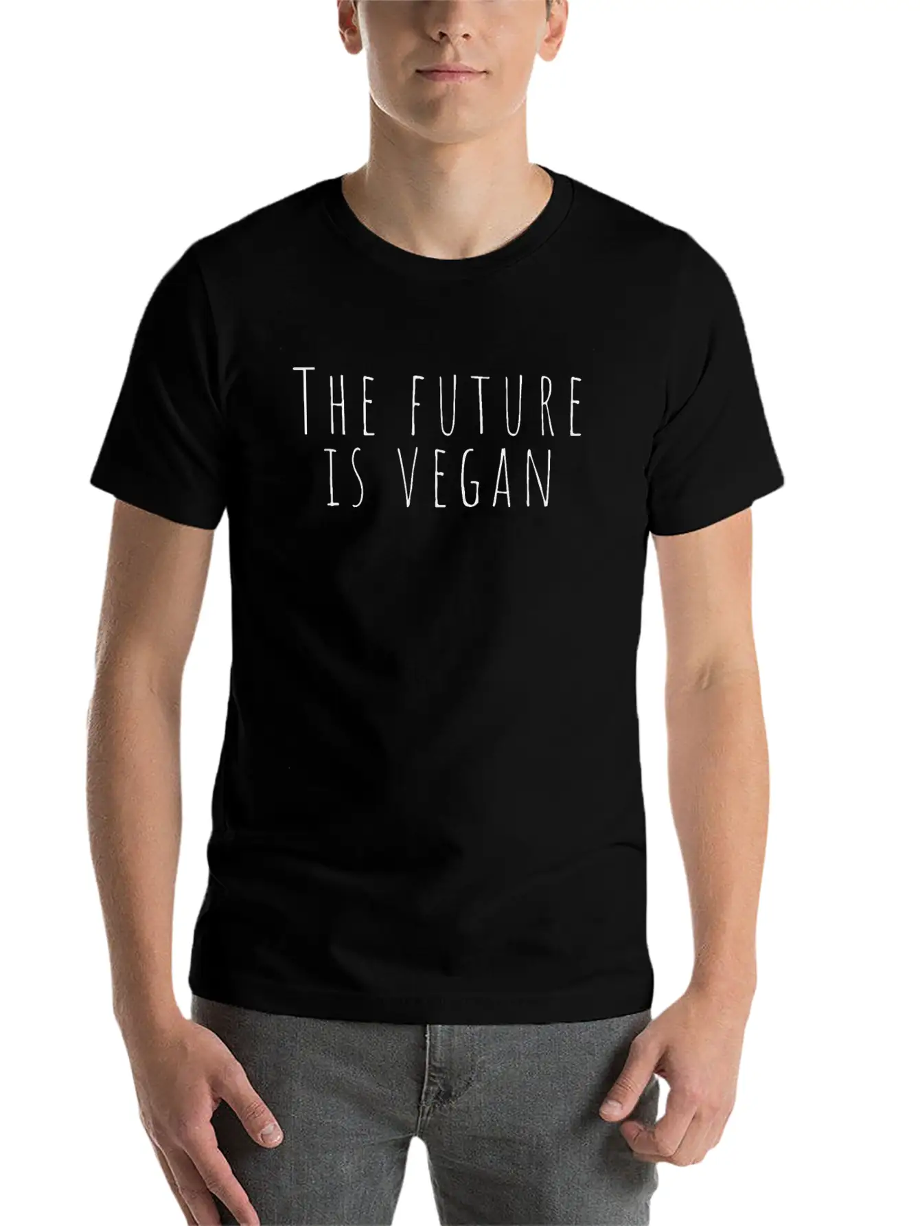 The Future Is Vegan Gift For Friend Vegetarian Basic Graphic T-Shirt – Daily Comfort In Soft Cotton