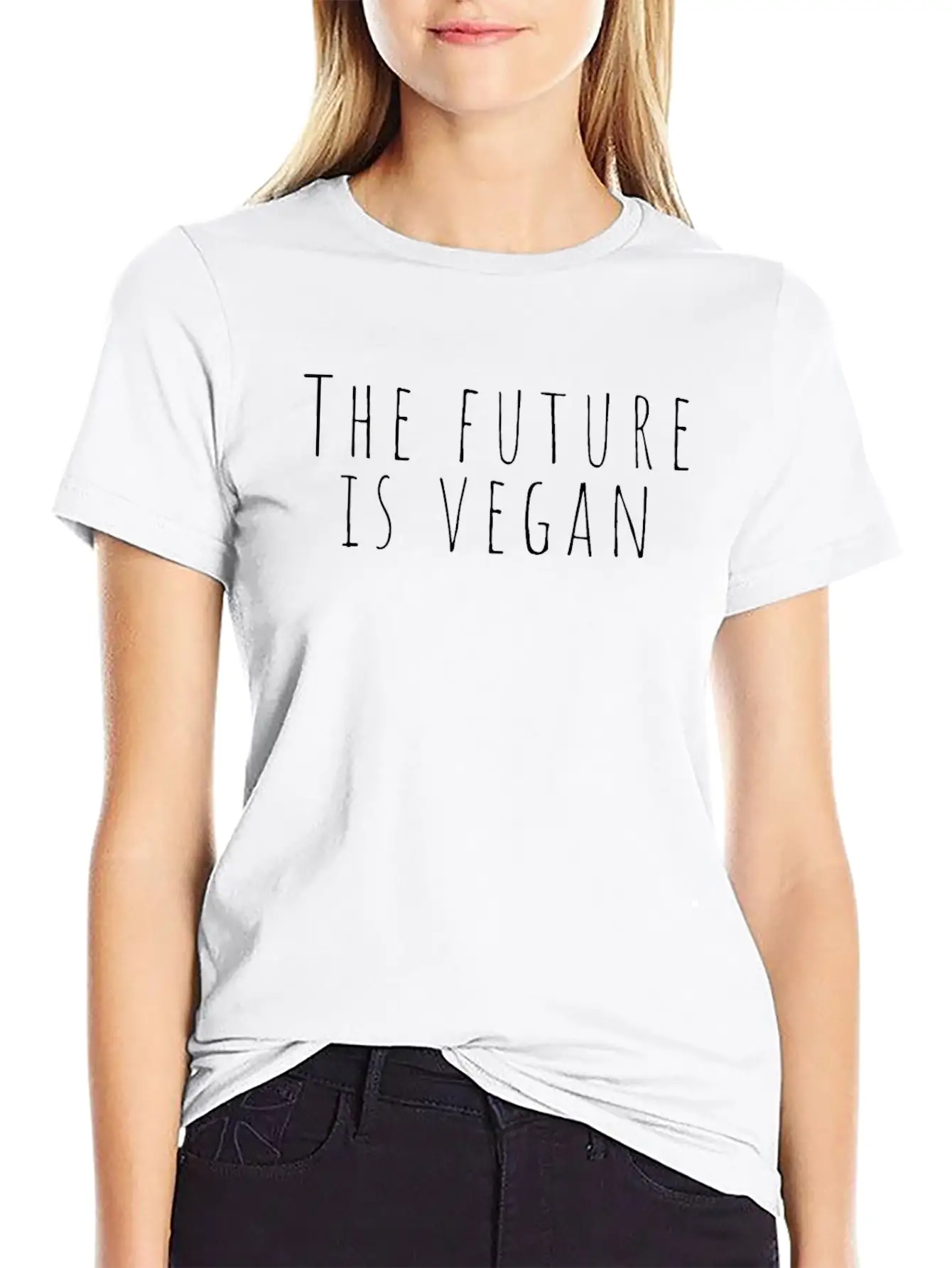 The Future Is Vegan Gift For Friend Vegetarian Basic Graphic T-Shirt – Daily Comfort In Soft Cotton