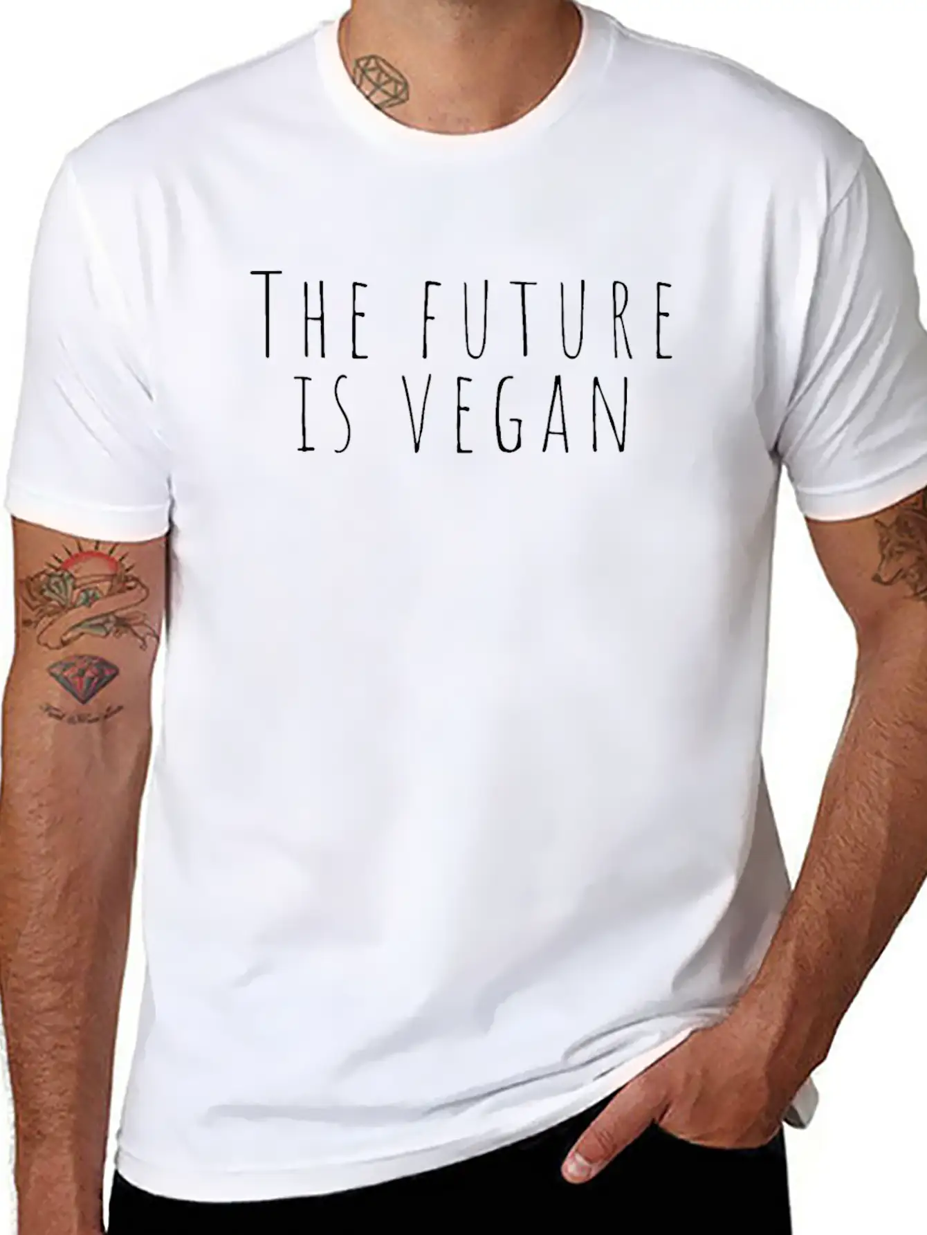 The Future Is Vegan Gift For Friend Vegetarian Basic Graphic T-Shirt – Daily Comfort In Soft Cotton