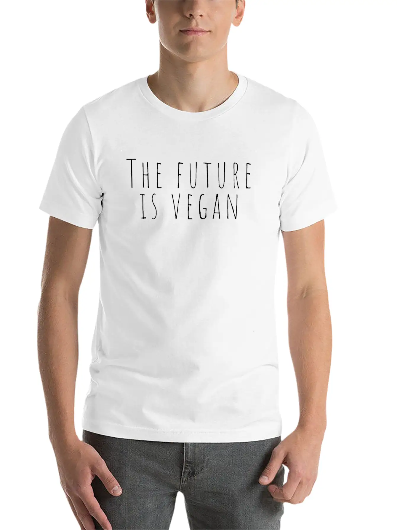 The Future Is Vegan Gift For Friend Vegetarian Basic Graphic T-Shirt – Daily Comfort In Soft Cotton
