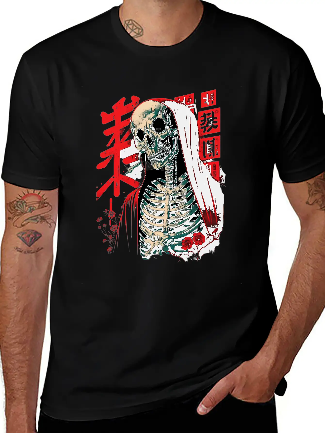 The Grim Robe A Skeleton's Stylish Attire Basic Graphic T-Shirt – Daily Comfort In Soft Cotton