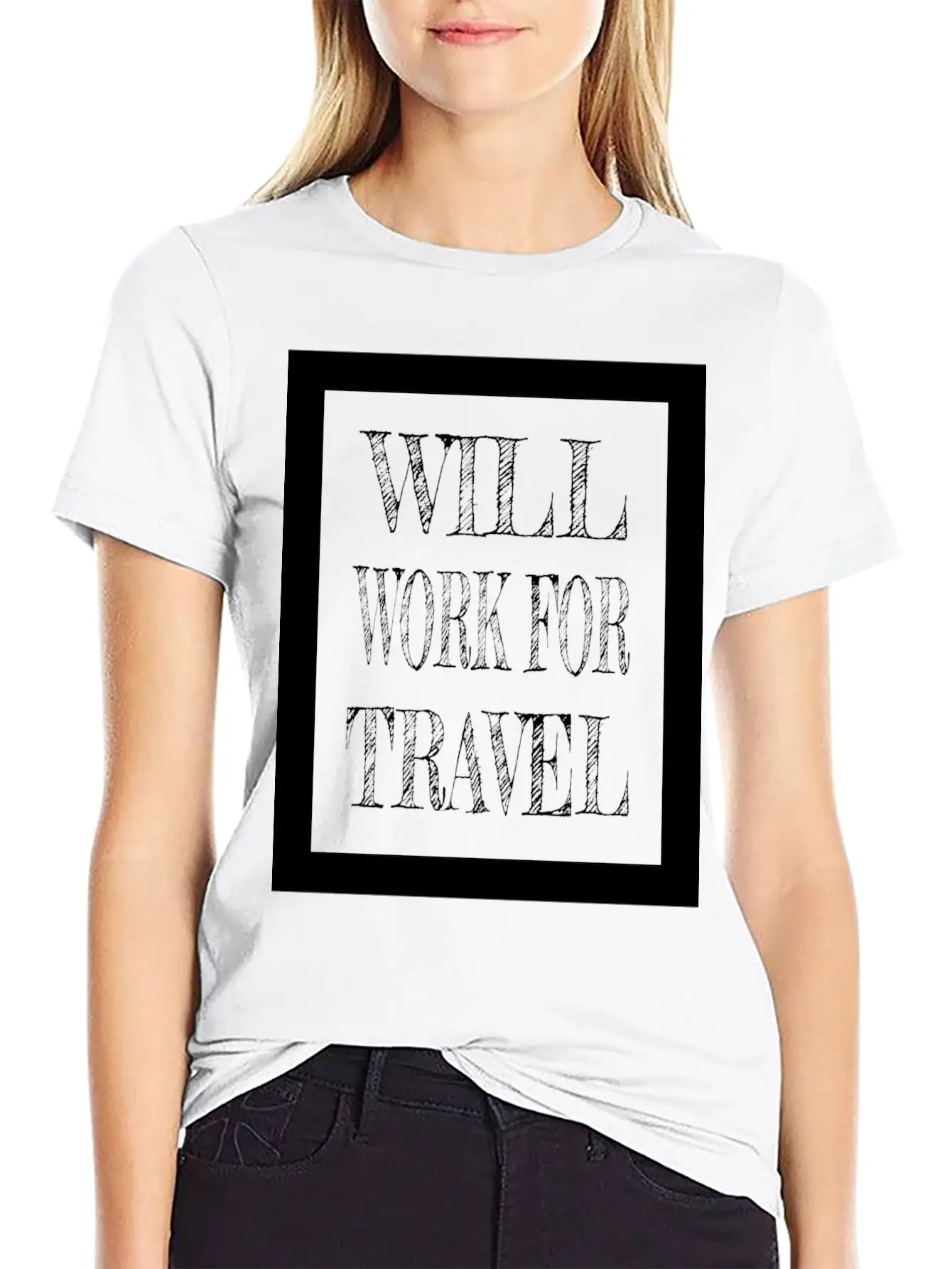 Travel - Will Work For Travel Basic Graphic T-Shirt – Daily Comfort In Soft Cotton