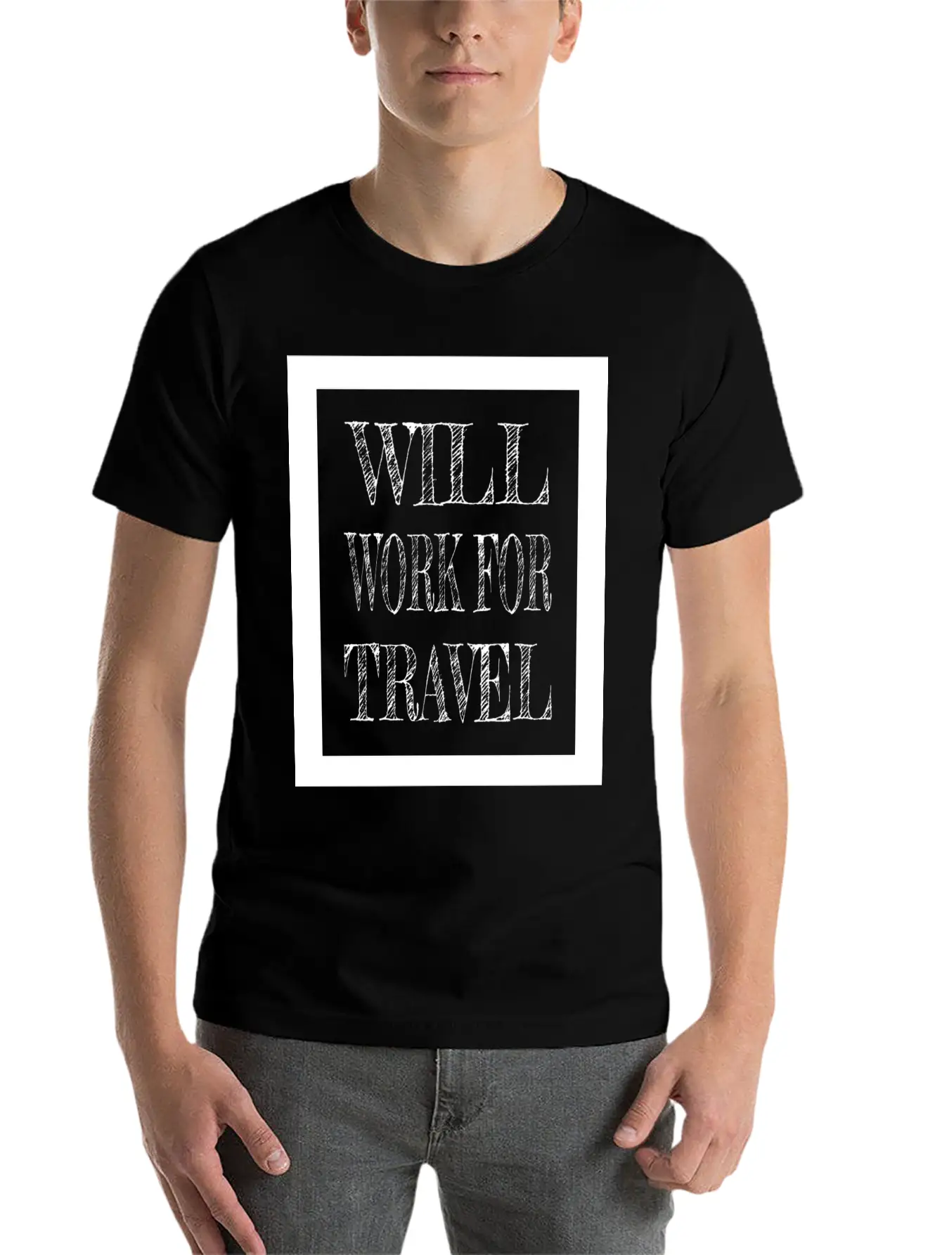 Travel - Will Work For Travel Basic Graphic T-Shirt – Daily Comfort In Soft Cotton