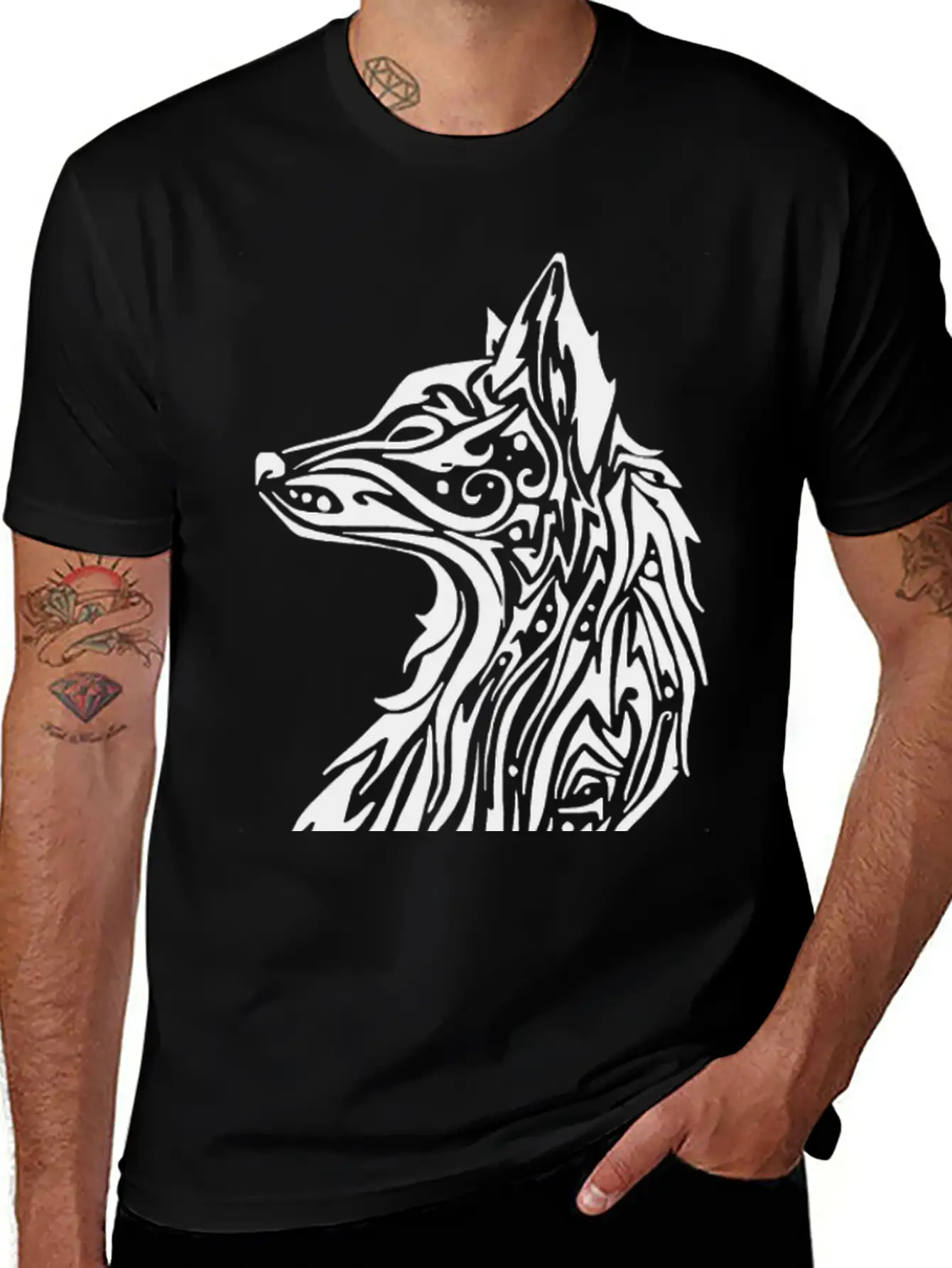 Tribal Fox Breathable Graphic T-Shirt – Perfect For Casual Days